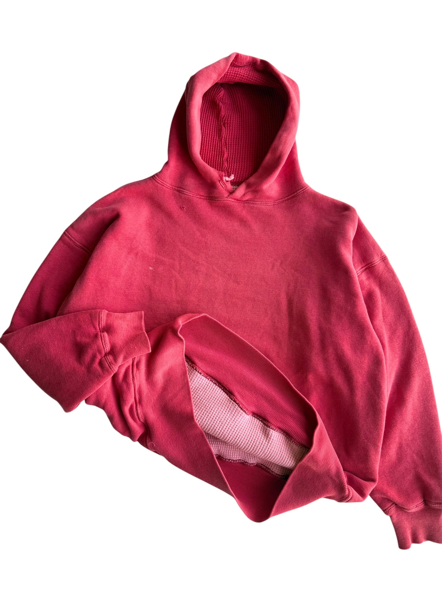 1950s ‘White Belly’ Thermal Lined Red Hoodie (XL)