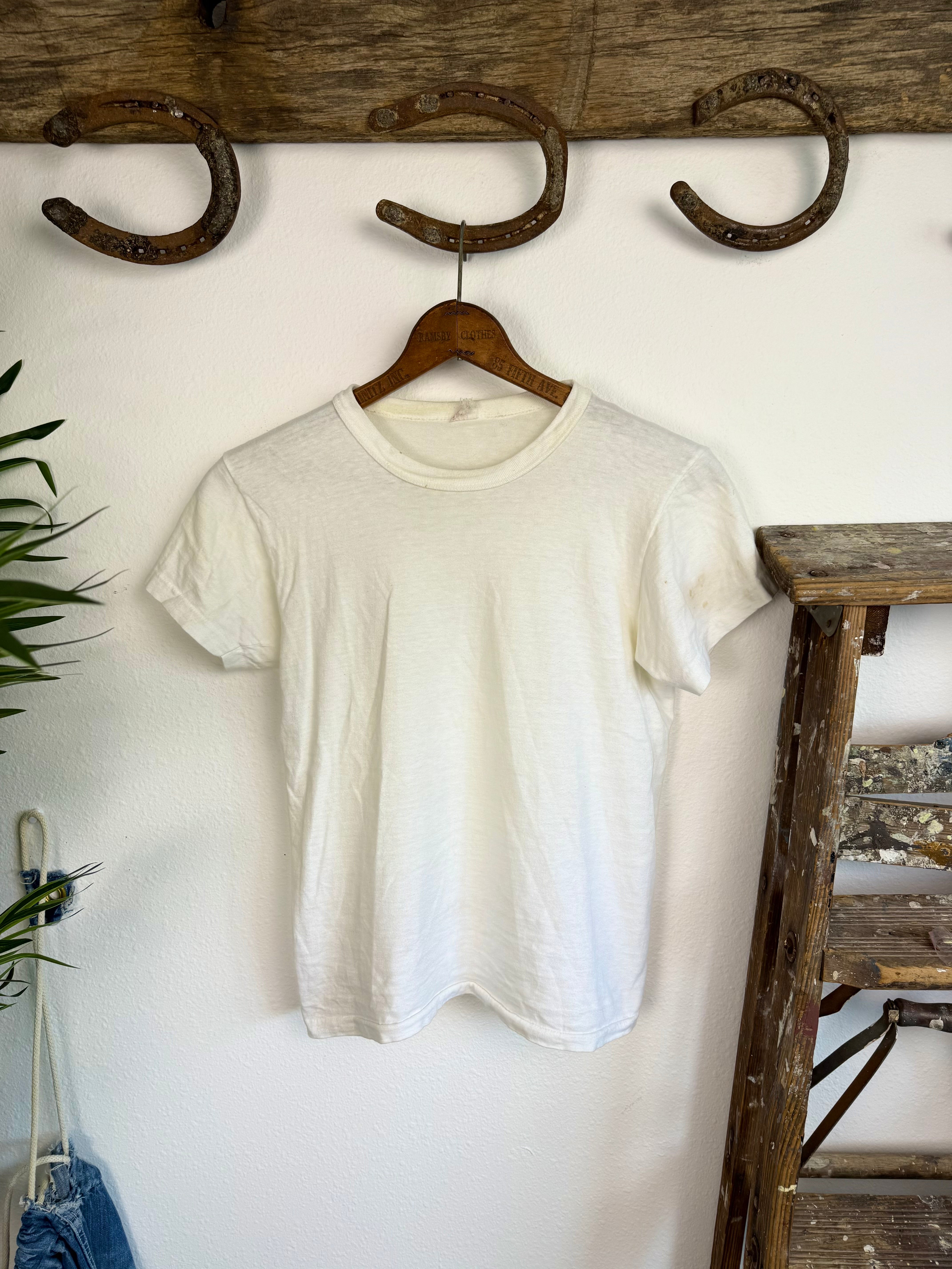 1960s ‘Super Soft’ Pristine ￼Essential White Tee (S/M)