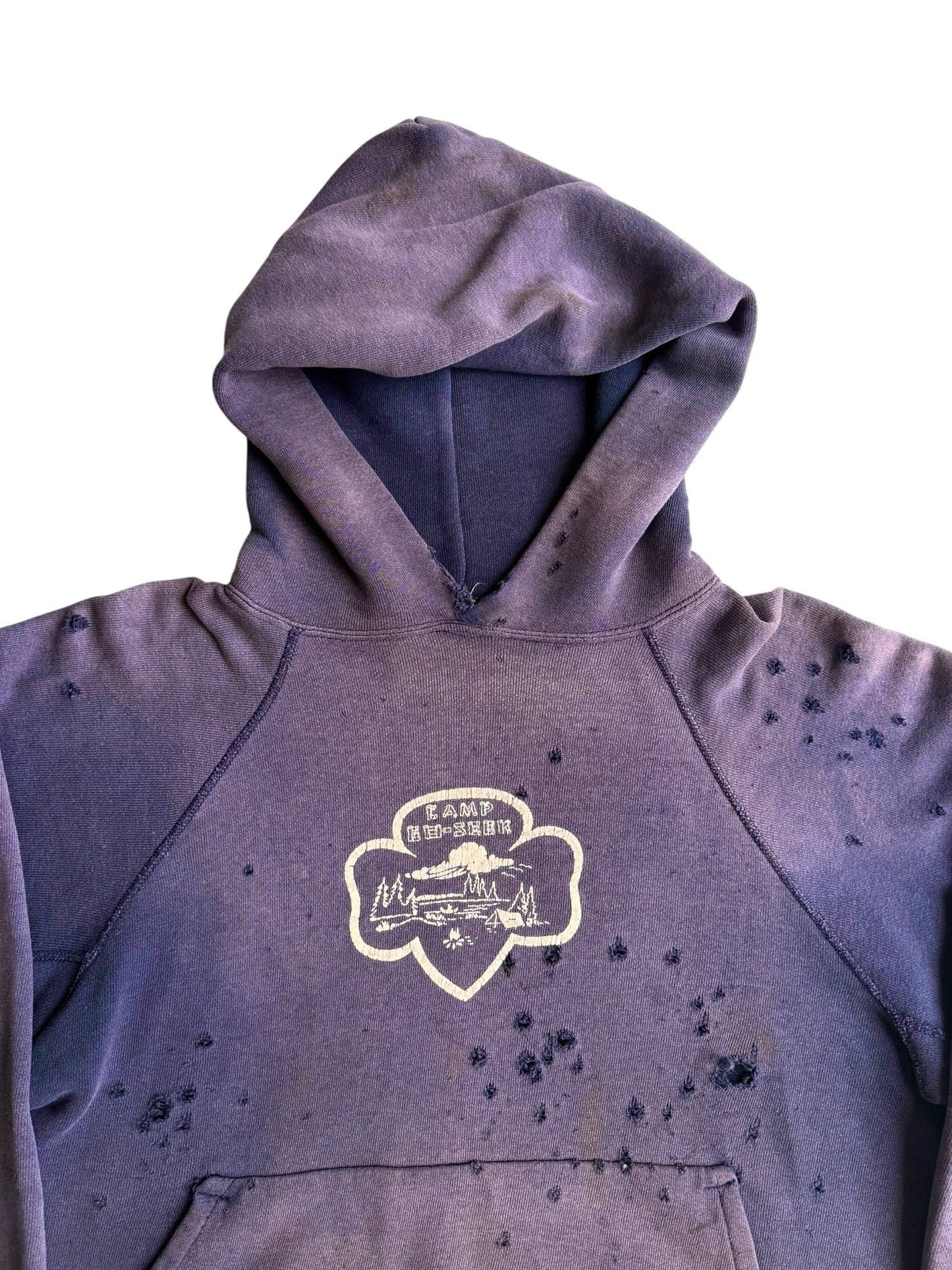 1950s Perfectly Sun Faded Distressed Camp Hoodie (M/L)