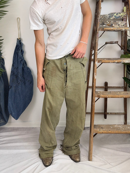 1940s WW2 13 Star Pinstripe Cargo Pants (31)