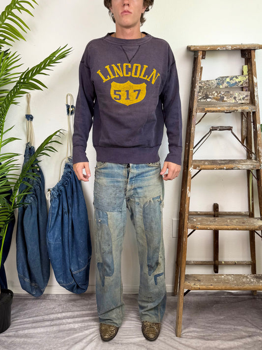 1950s ‘Lincoln’ Sun Faded Single V Sweatshirt (XL)