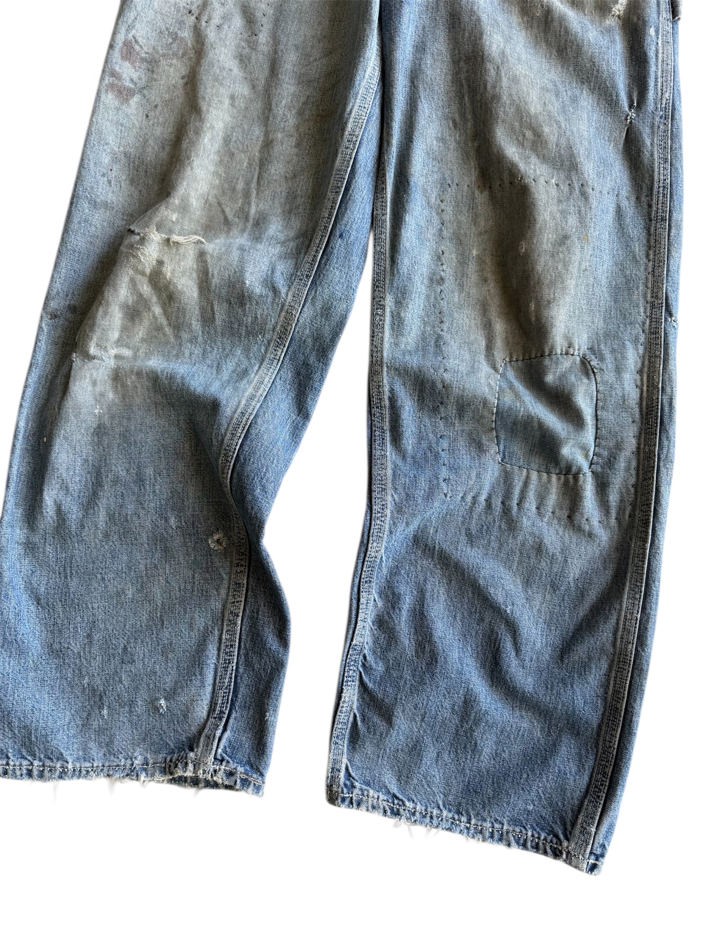 1950s Oshkosh Distressed ‘Mud’ Carpenter Jeans (30)