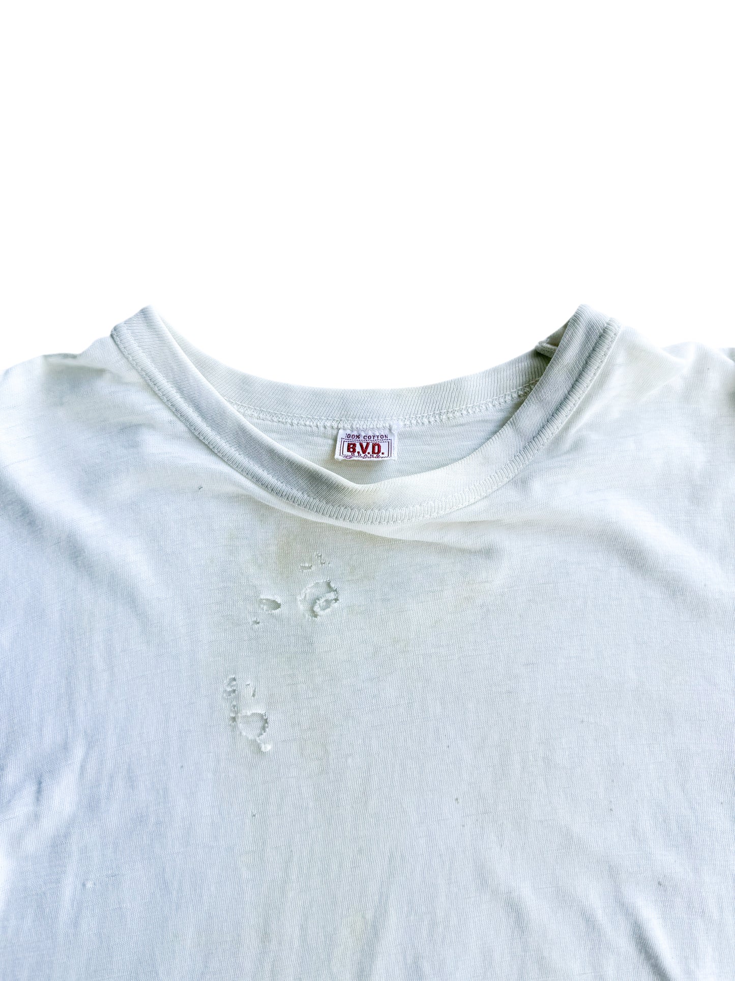 1950s Perfectly Distressed White Tee (S/M)