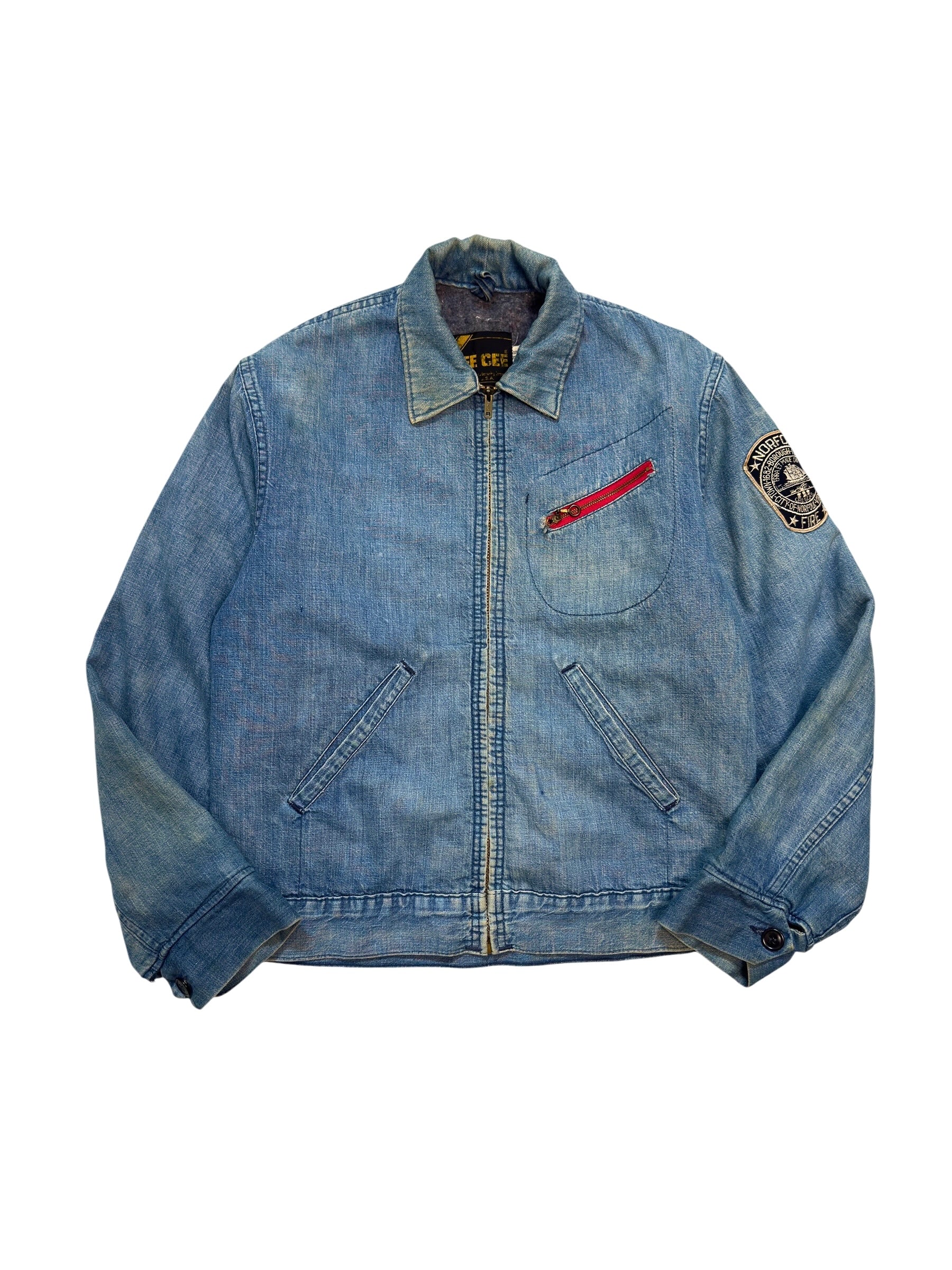 1960s Dee Cee Lined Denim Work Jacket (S/M)