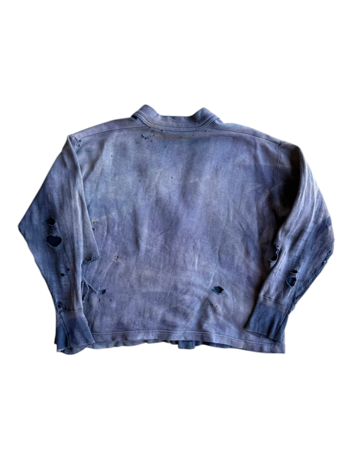 1940s Sun Faded and Distressed Cotton Cardigan (M/L)