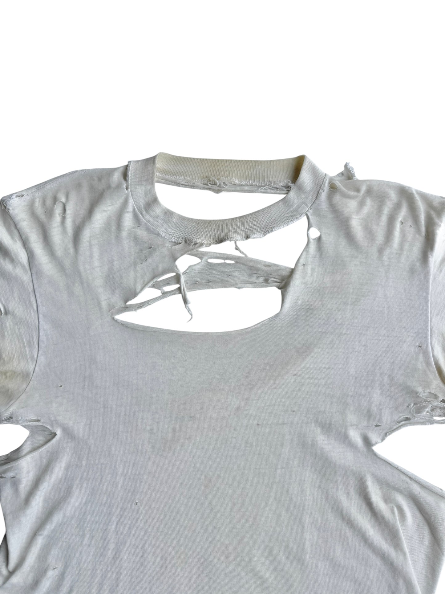 1950s Thrashed White Zombie Tee (S/M)