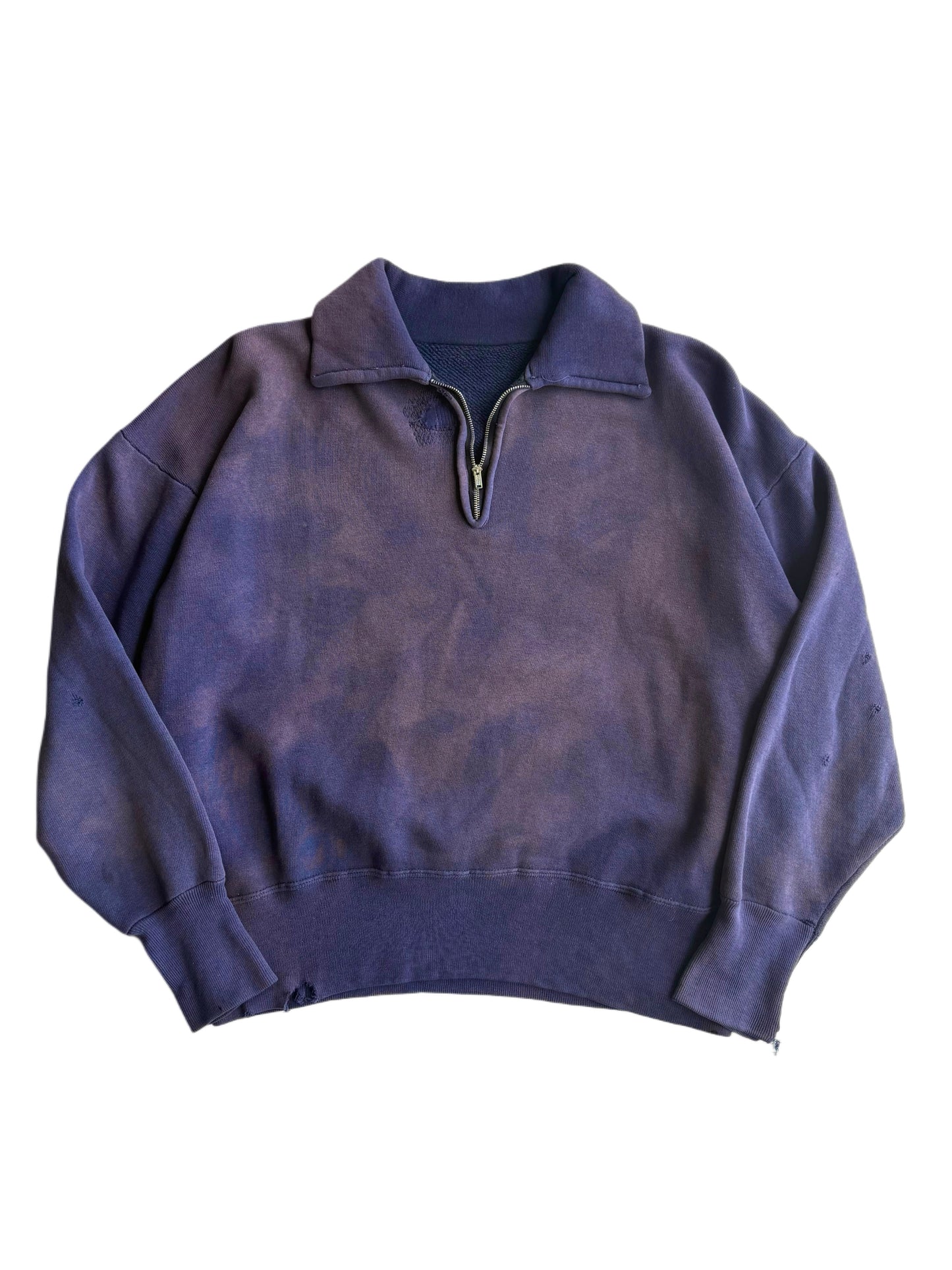 1950s Sun Faded Blueberry Quarter Zip Sweatshirt (M/L)