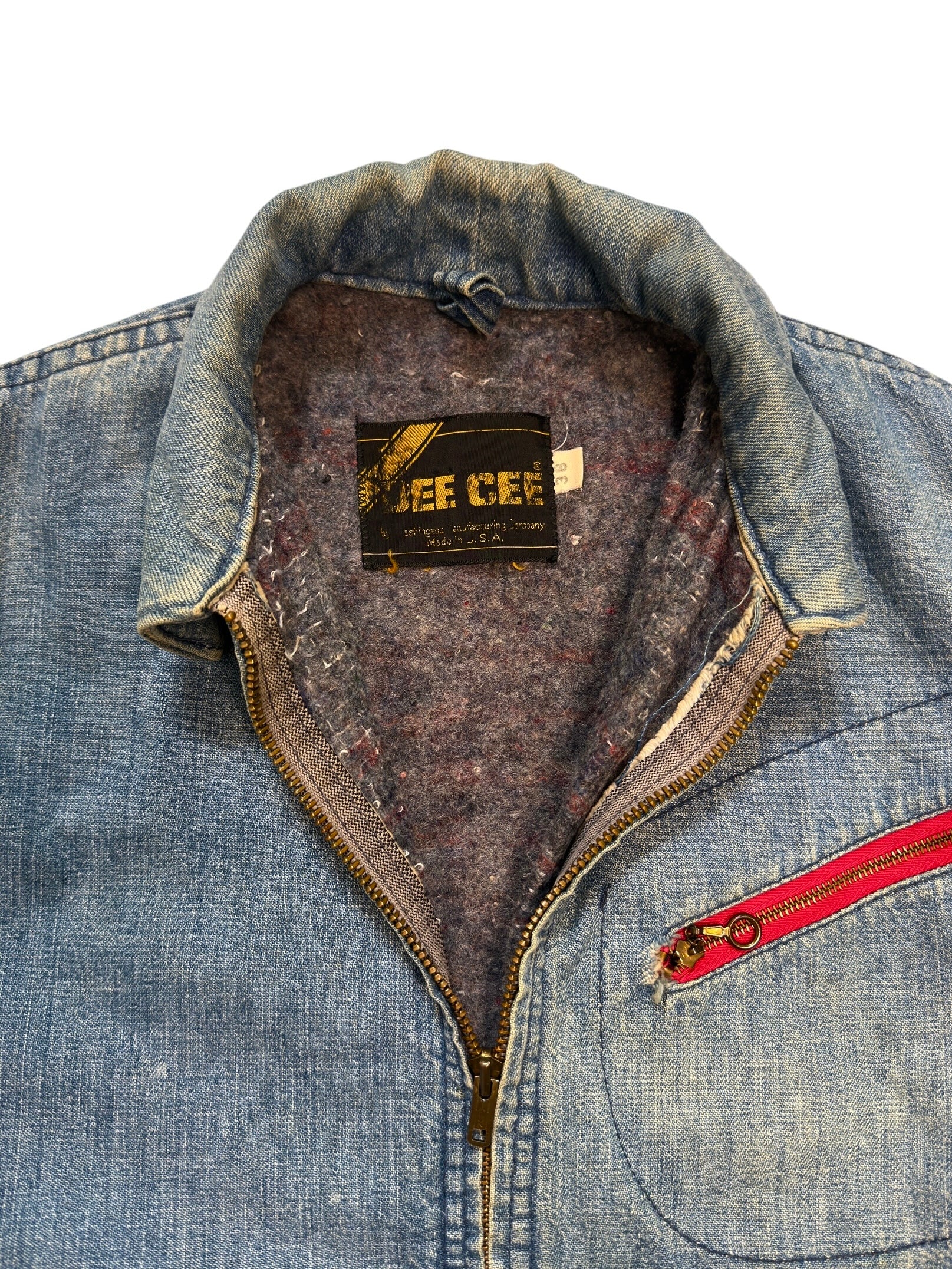 1960s Dee Cee Lined Denim Work Jacket (S/M)