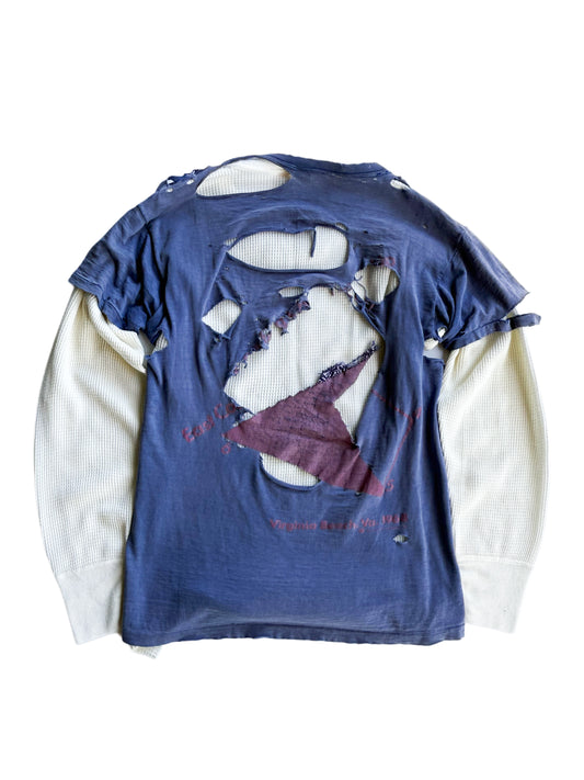 1960s Distressed Thermal Lined Tee (S/M)