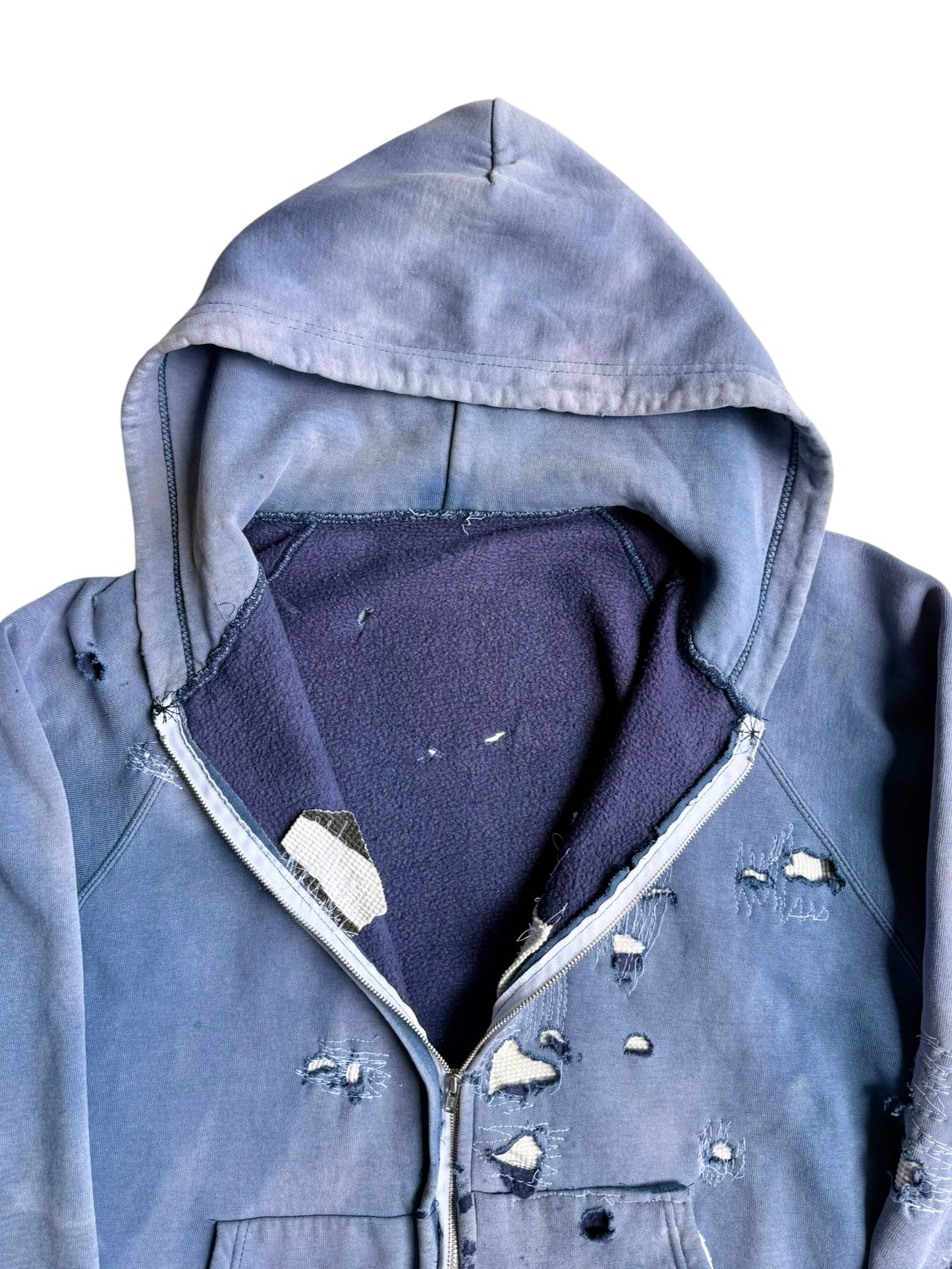 1960s Sun Faded Repaired Zip Up Jacket (S/M)