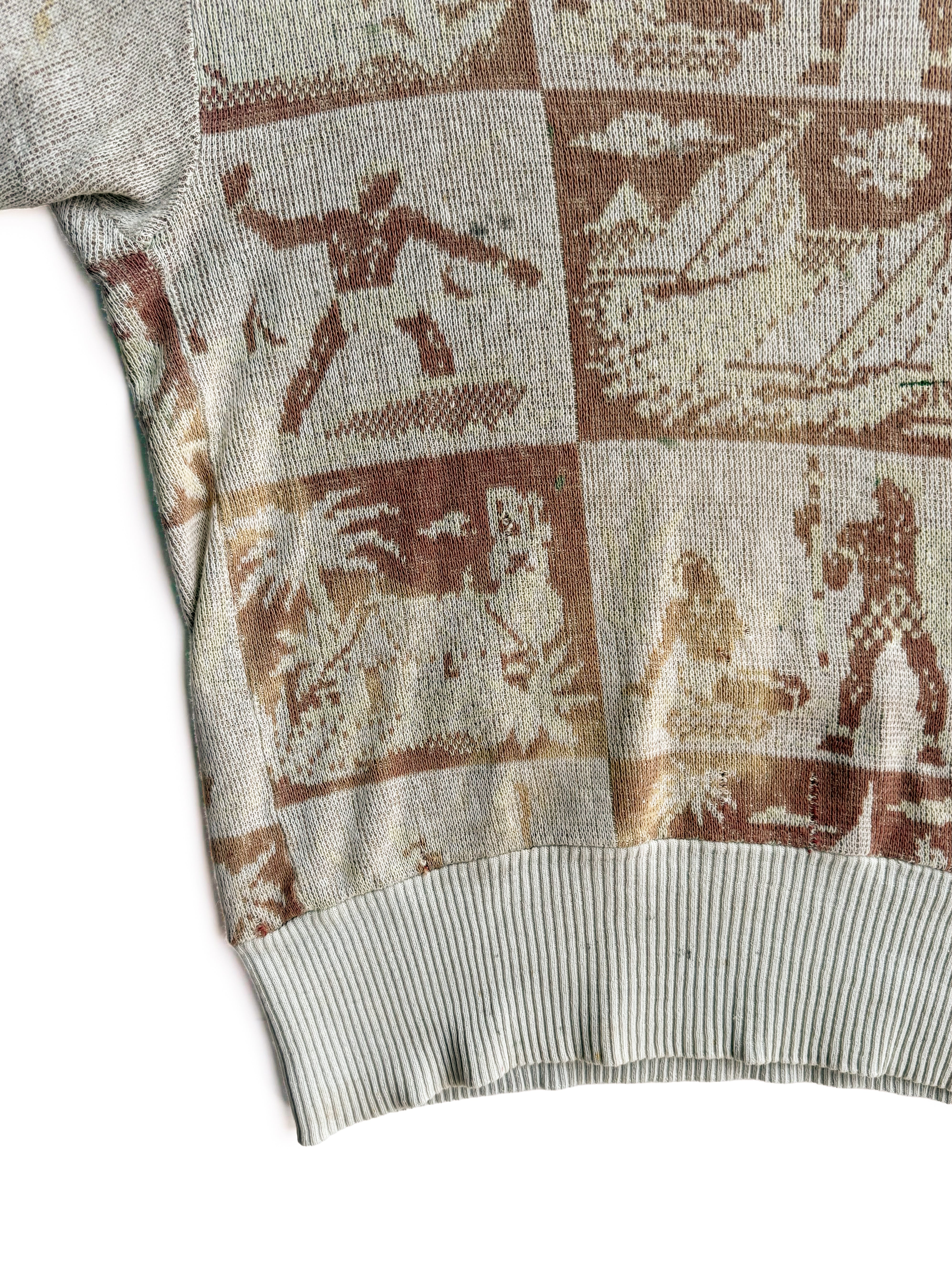 1940s Novelty Cotton Short Sleeve Sweatshirt (S)