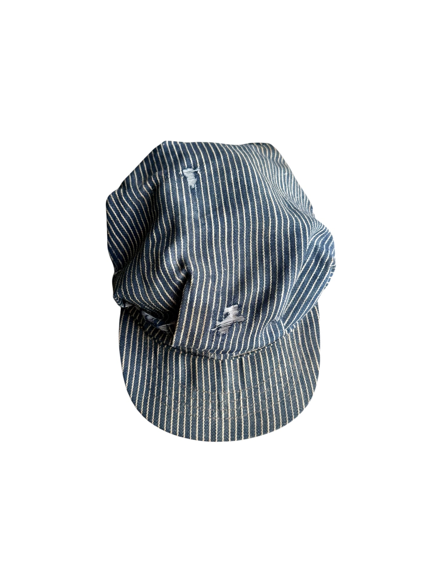 1940s Pinstripe Distressed Engineer Hat (S)