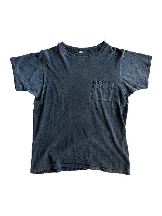 1960s Charcoal Faded Black Pocket Tee (S/M)