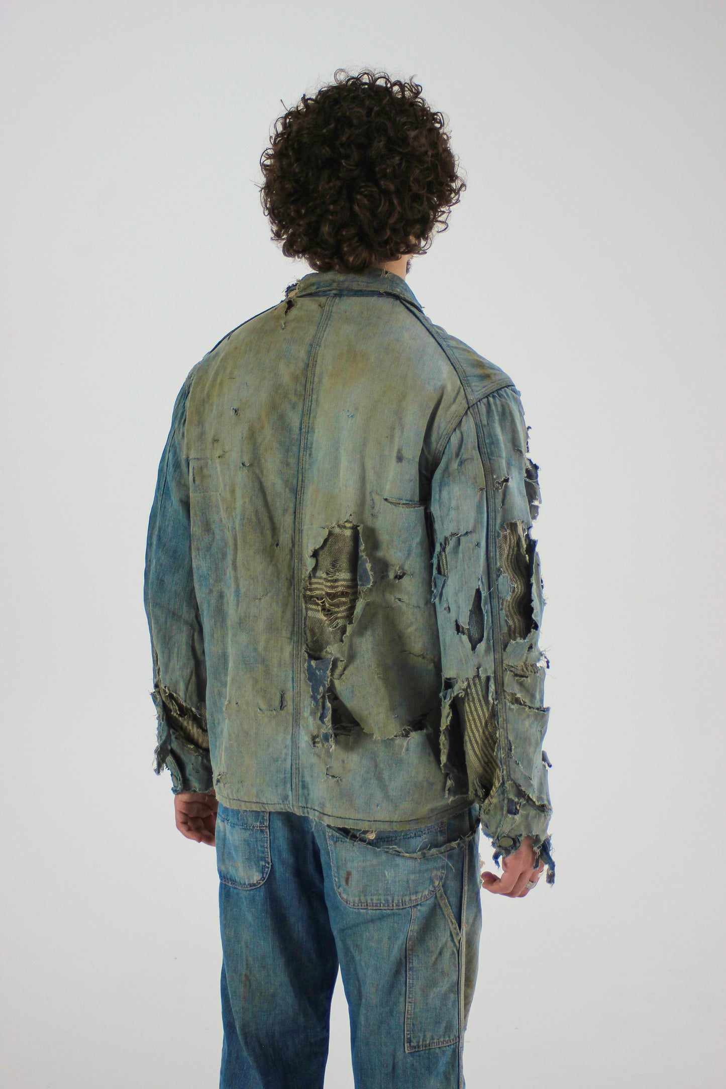 1930s Distressed Denim Chore Jacket (M/L)