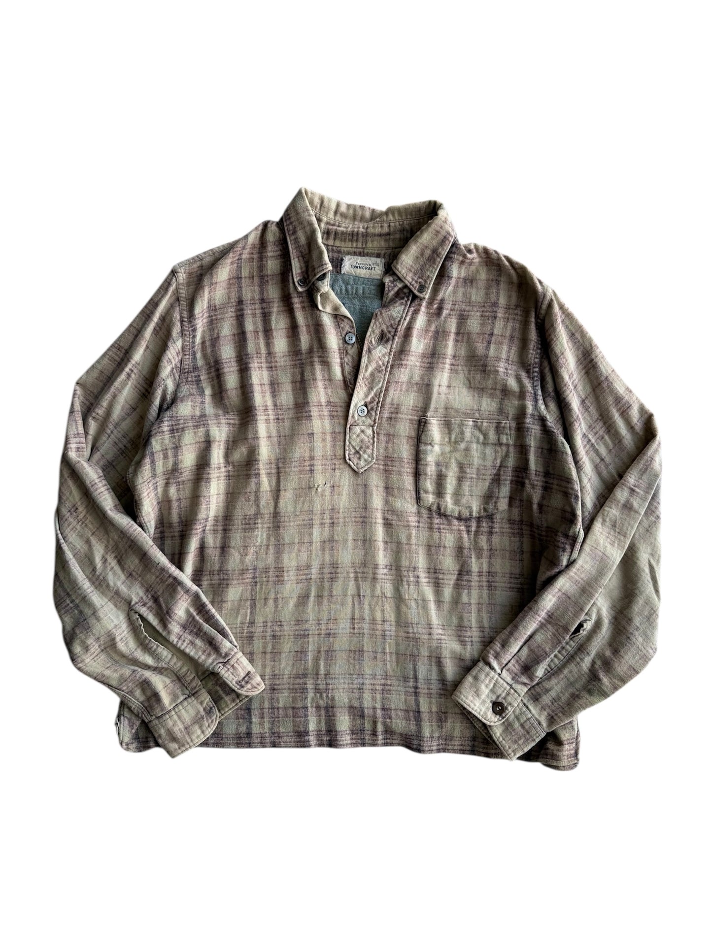 1960s Sun Faded Boxy Quarter Flannel (M/L)
