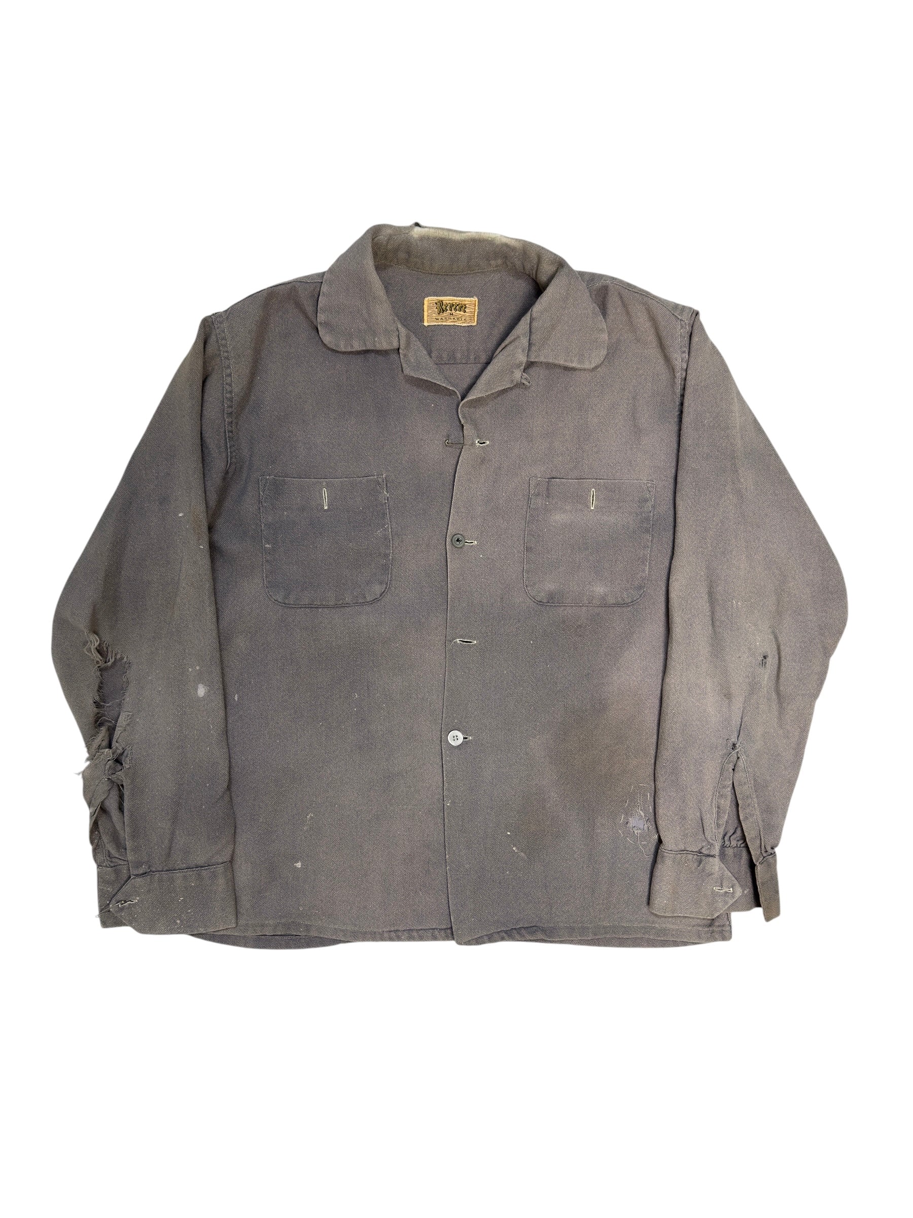 1950s Sun Faded Cotton Work Shirt (S/M)