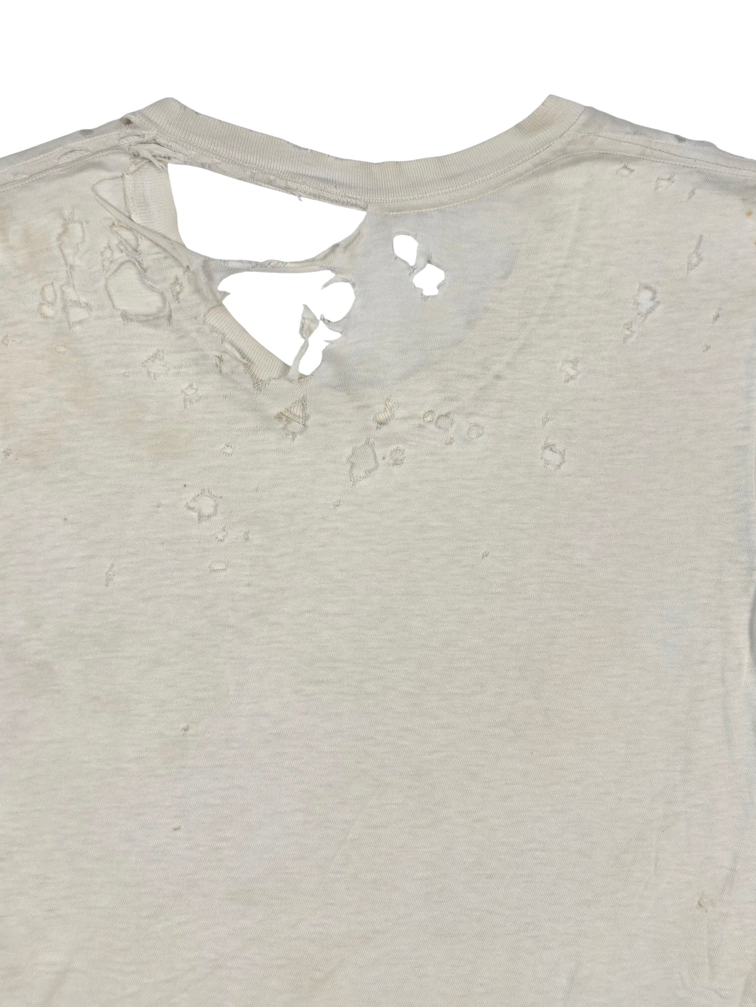 1950s Distressed Essential White Tee (S/M)