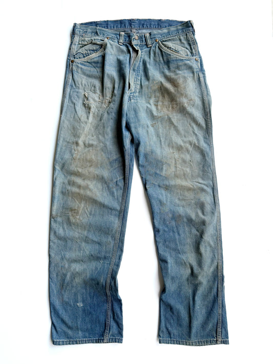 1950s ‘Mud’ Hickory Repaired Carpenter Jeans (32)