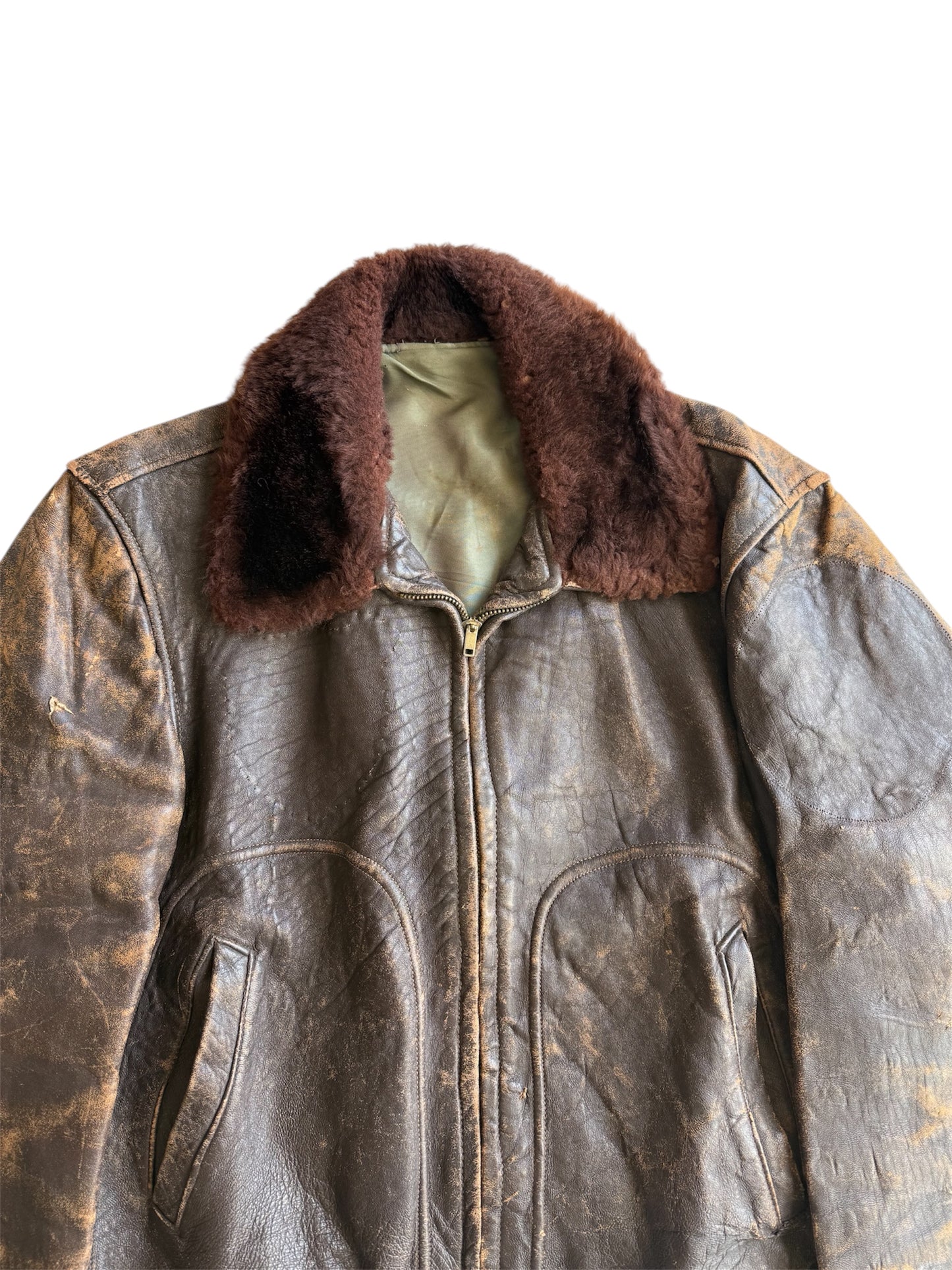 1950s Leather Flight Jacket (S/M)