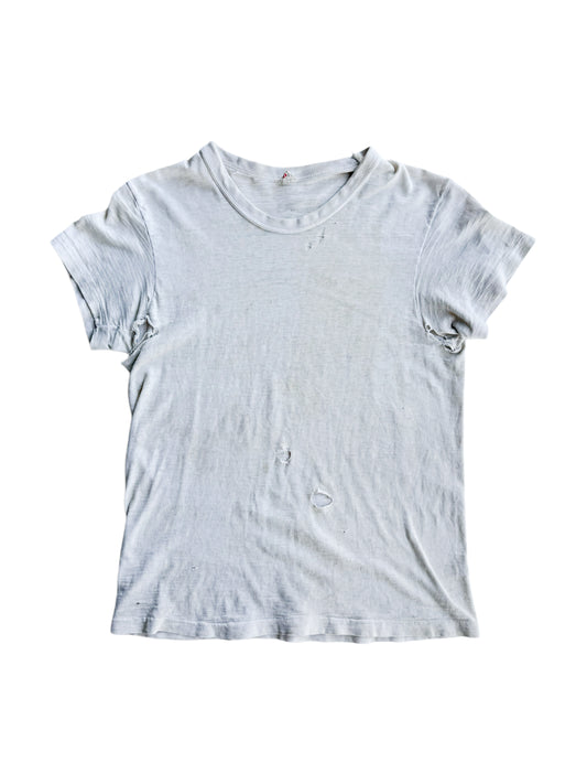 1960s Perfect Essential Distressed White Tee (S/M)