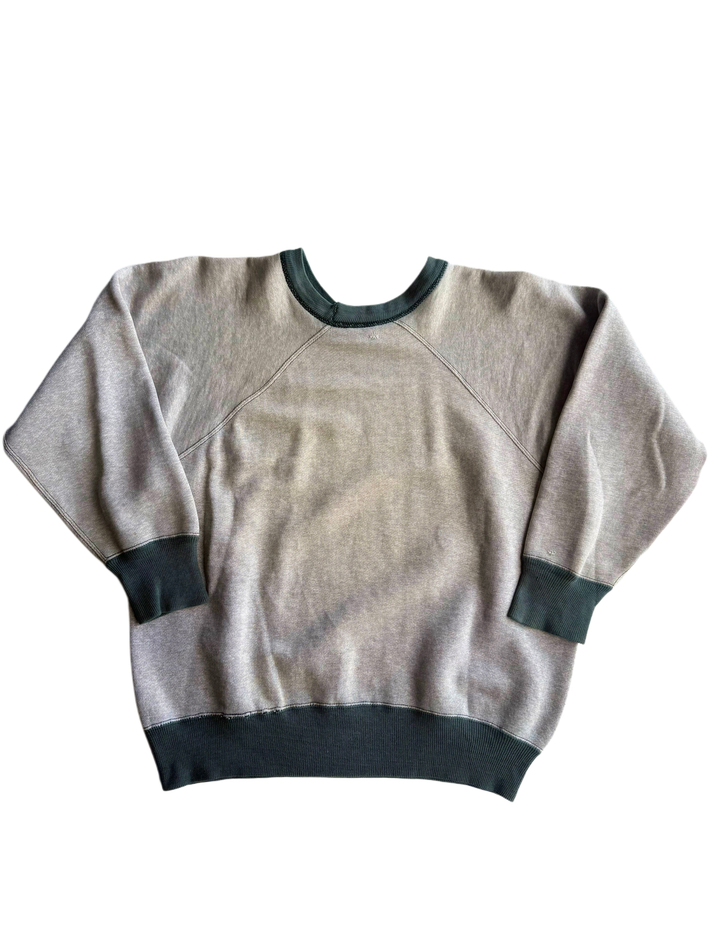 1940s Jockey Two Tone Green x Grey Sweatshirt (S/M)