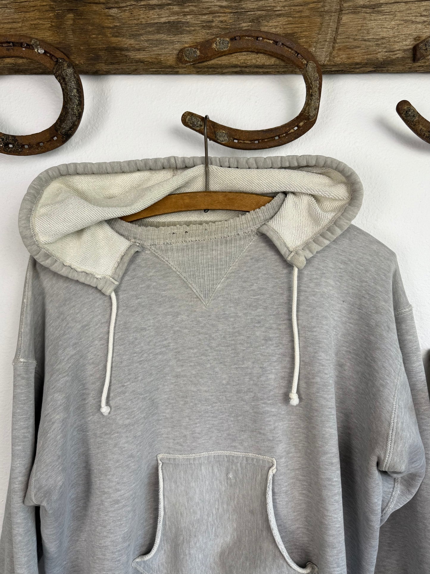1930s/1940s Ribbed Double V Afterhood Hoodie (XL/XXL)