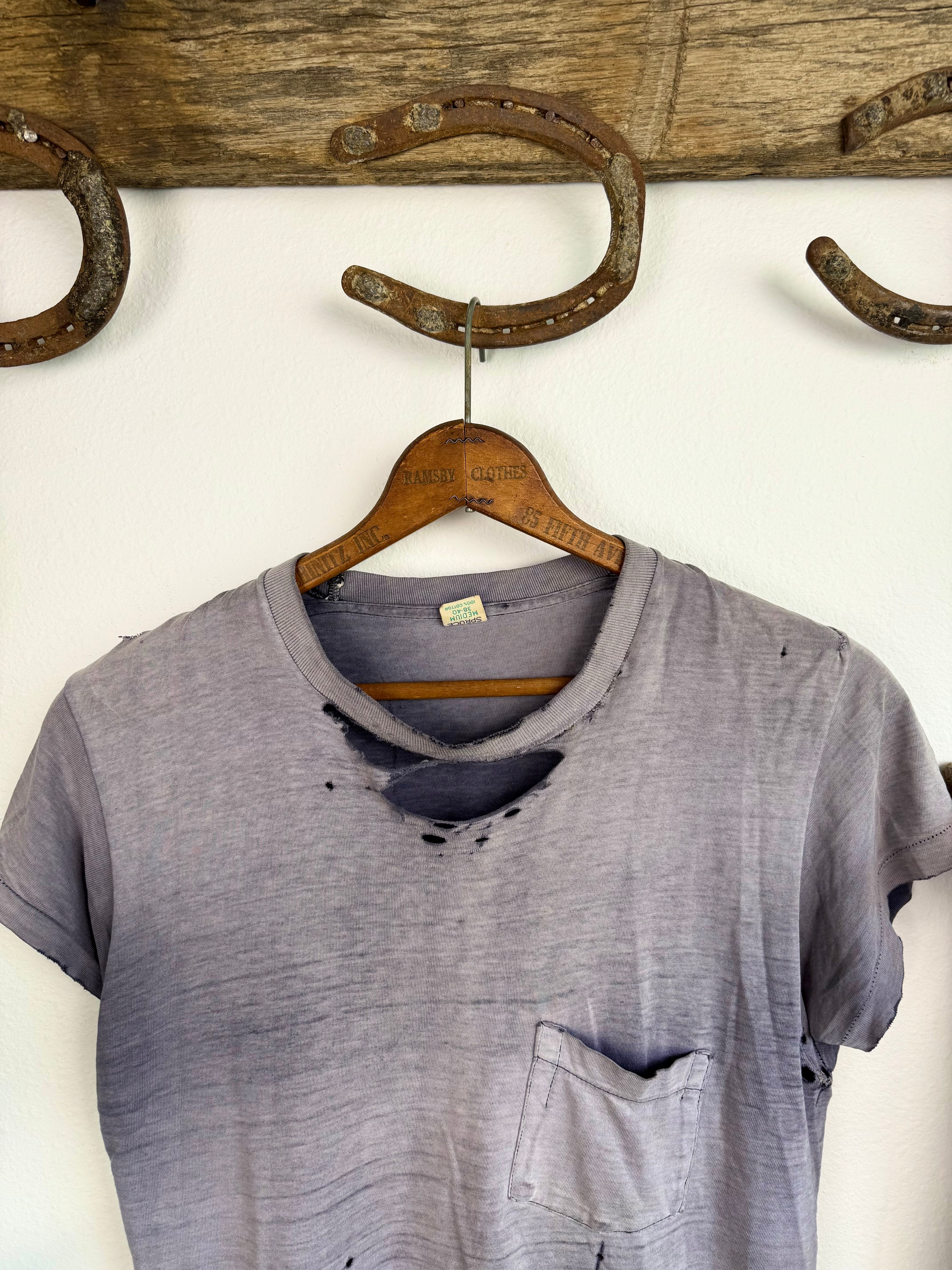 1960s Perfectly Sun Faded Navy Pocket Tee (M/L)