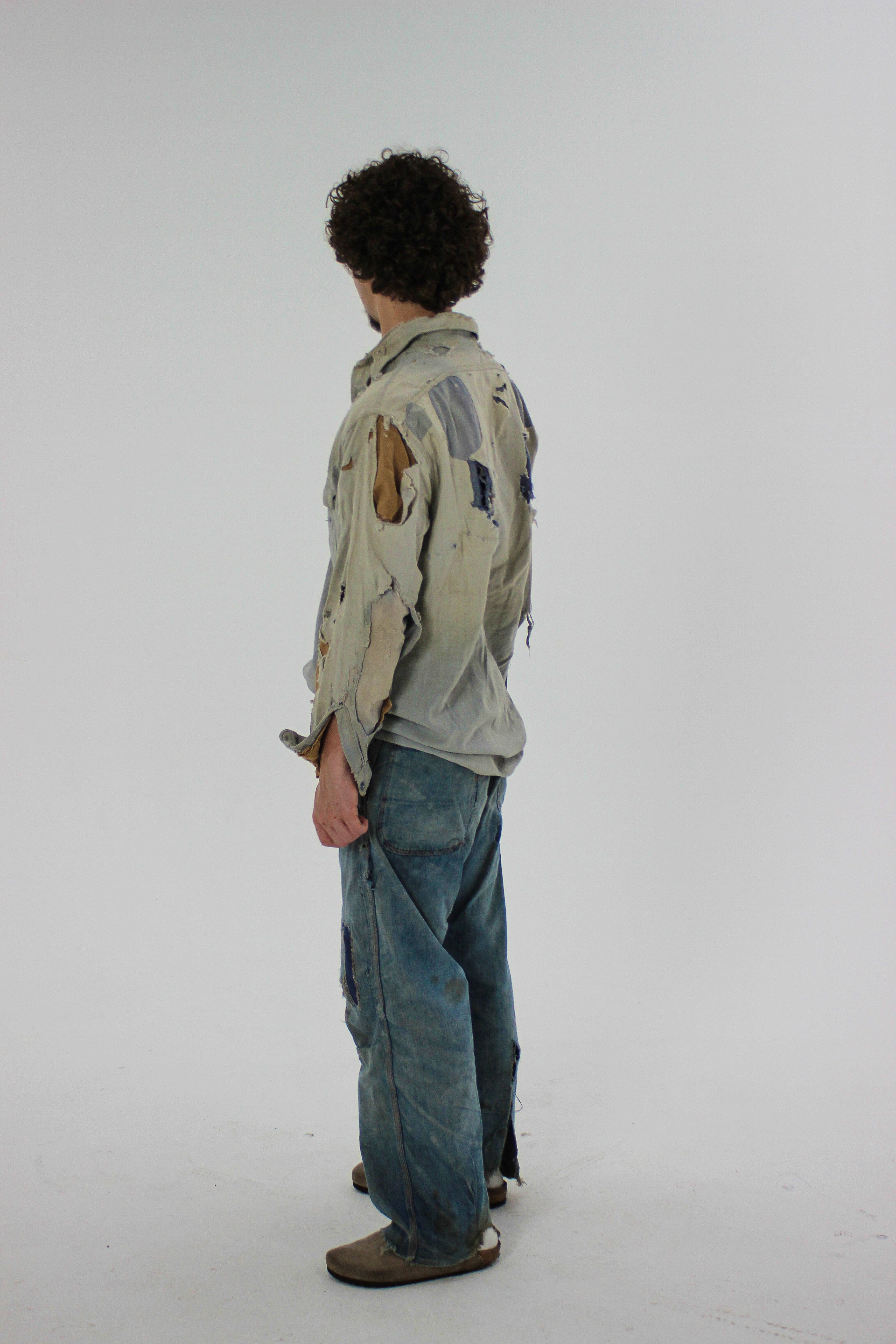 1940s Distressed Work Shirt (L/XL)