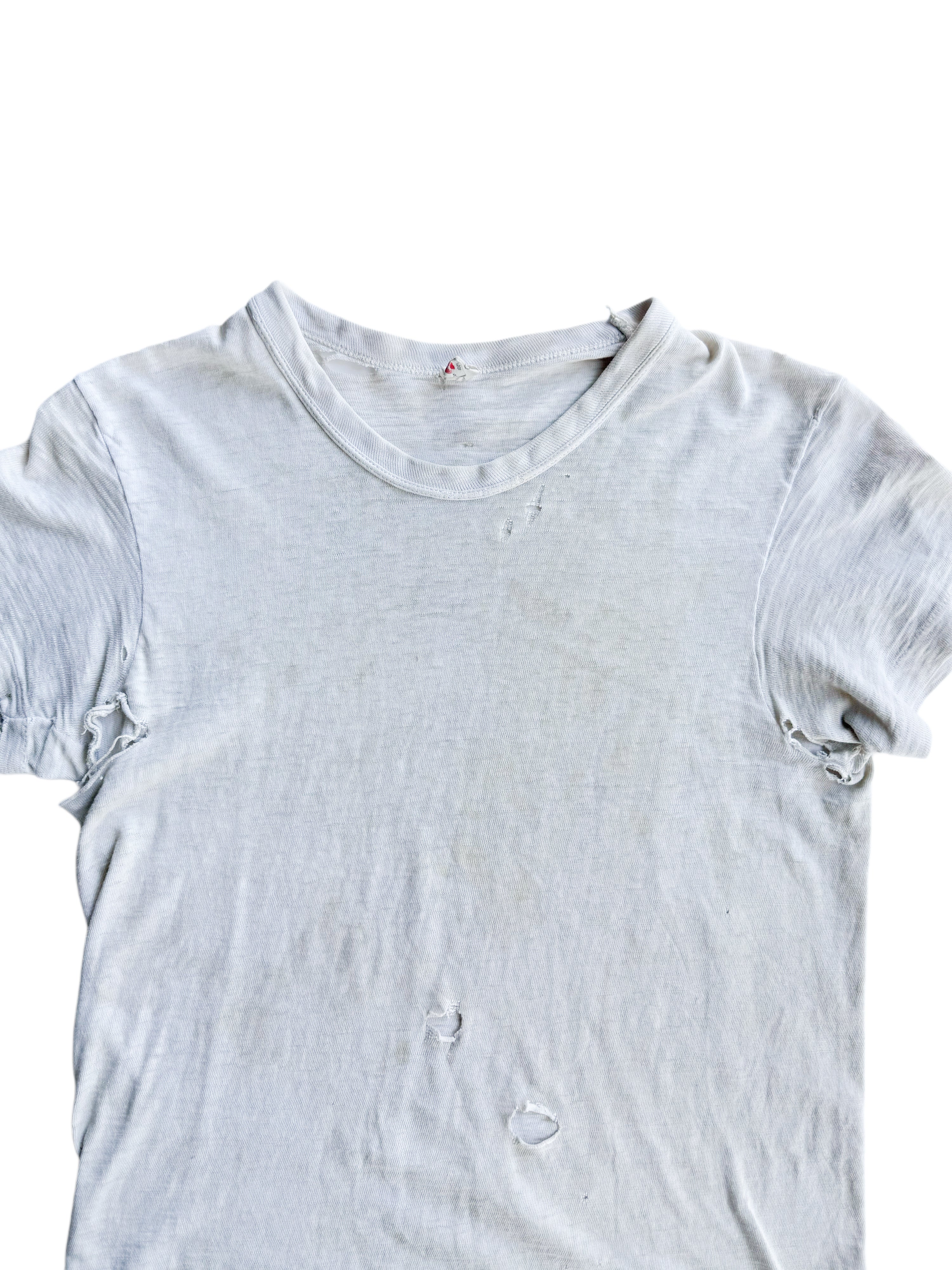 1960s Perfect Essential Distressed White Tee (S/M)