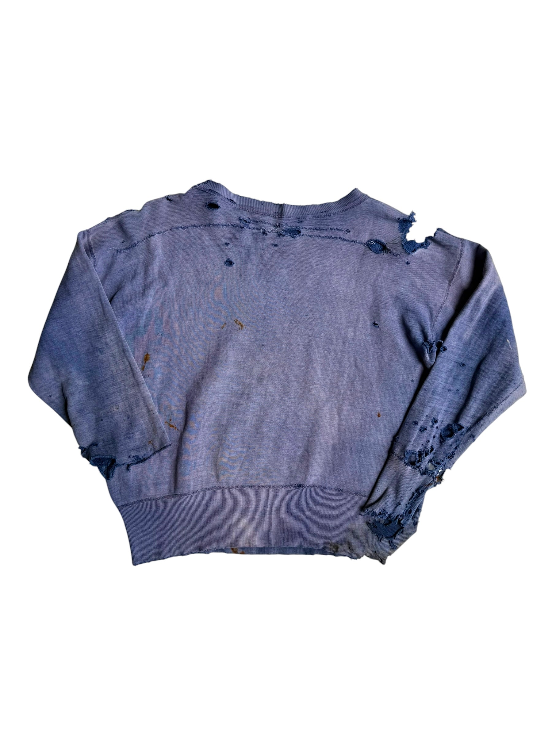 1940s Perfectly Sun Faded and Distressed Single V Sweatshirt (XL)