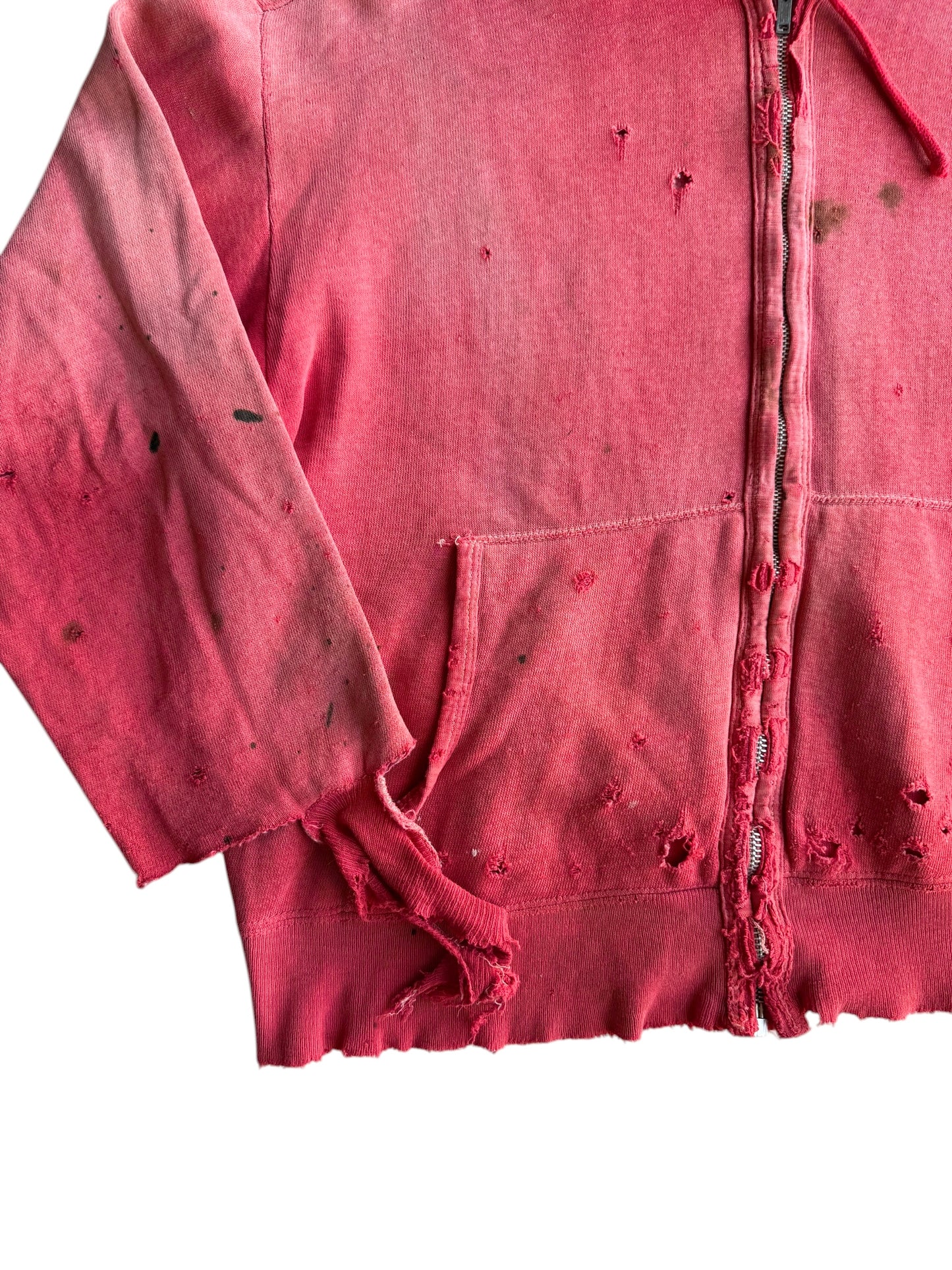 1950s ‘Zombie’ Thrashed and Sun Faded Zip Up Jacket (M/L)