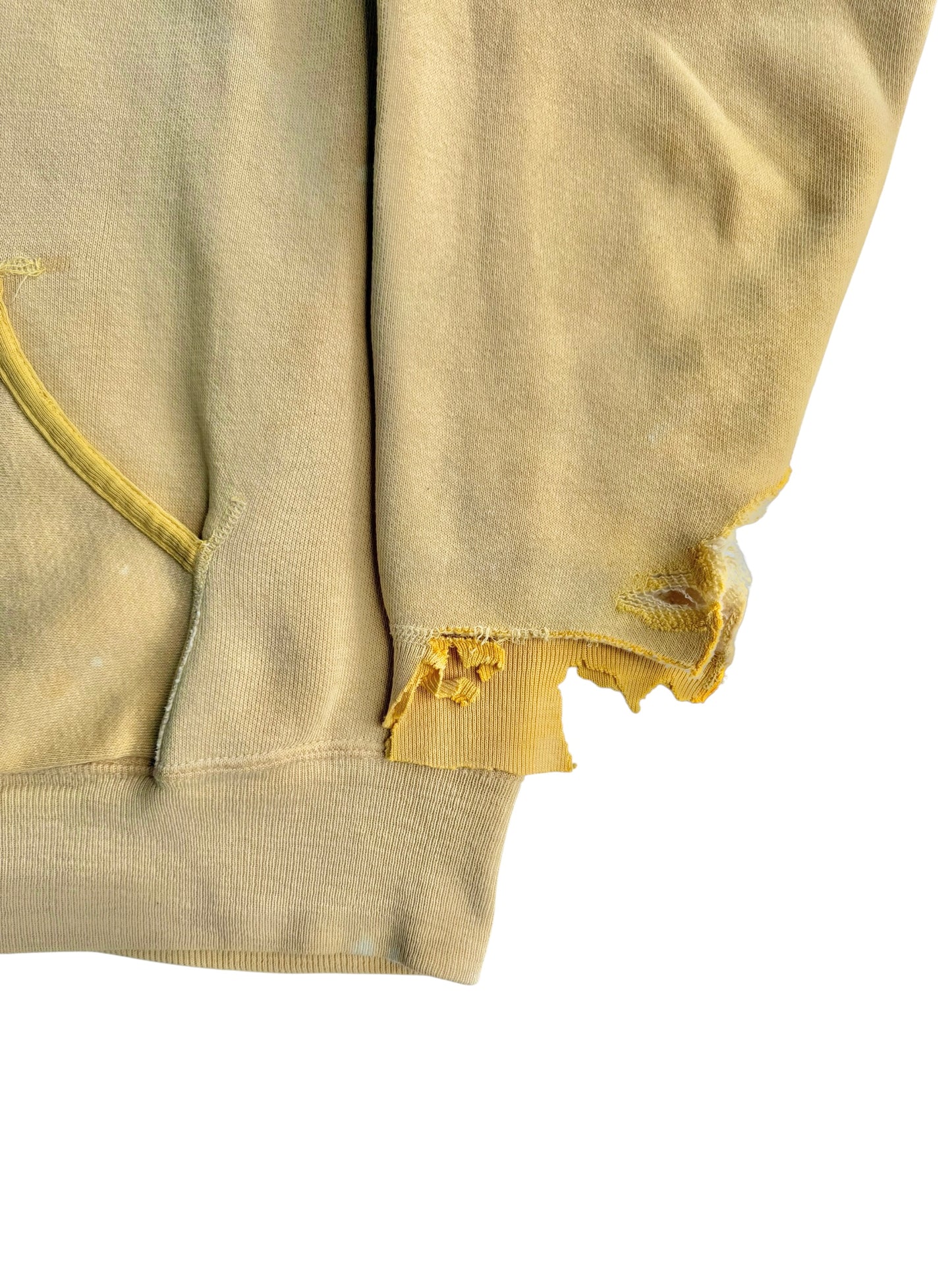 1960s Sun Faded Yellow ‘Samohi’ Distressed Hoodie (S/M)