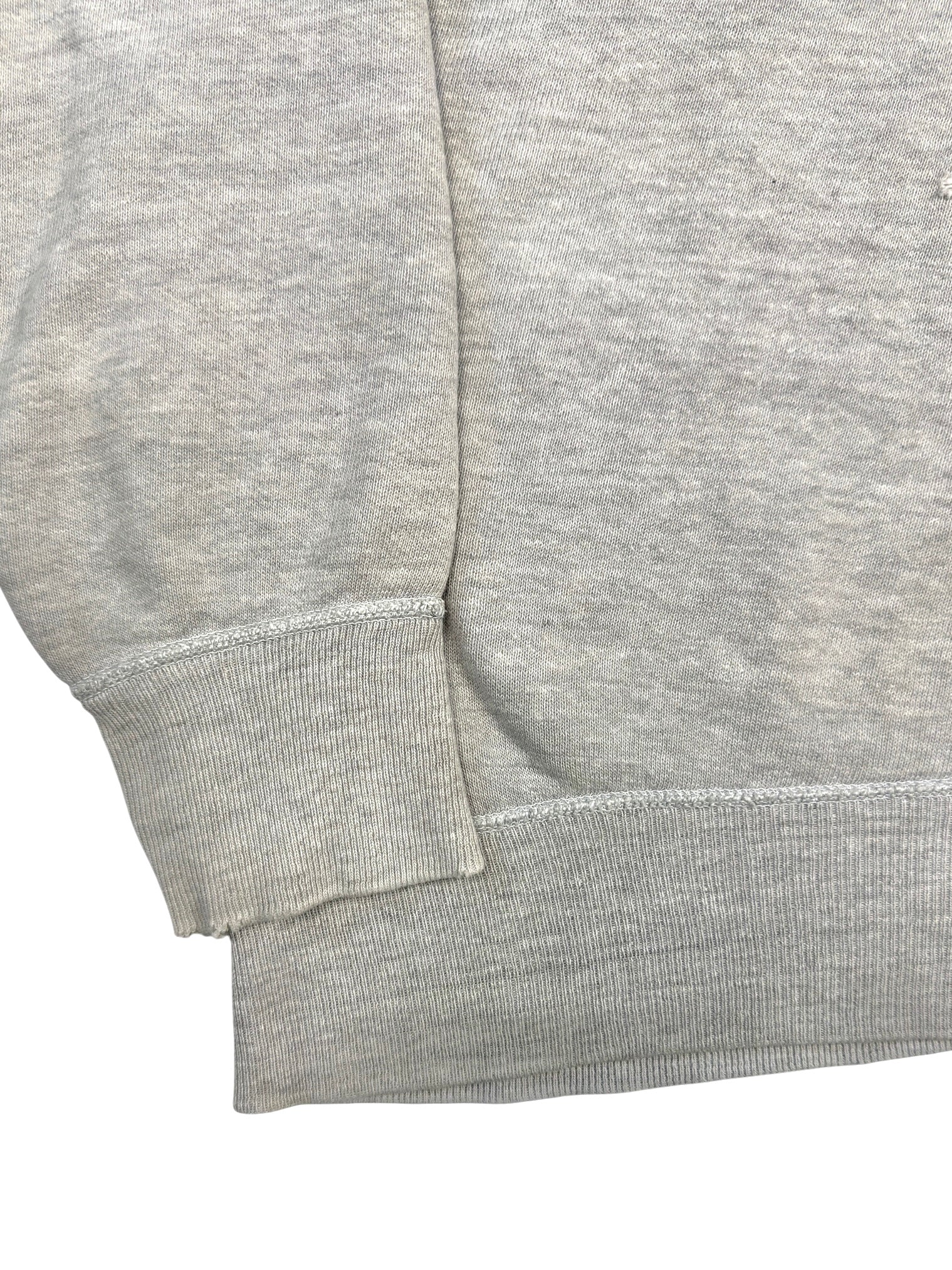 1950s Essential Heather Grey Single V Sweatshirt (S/M)