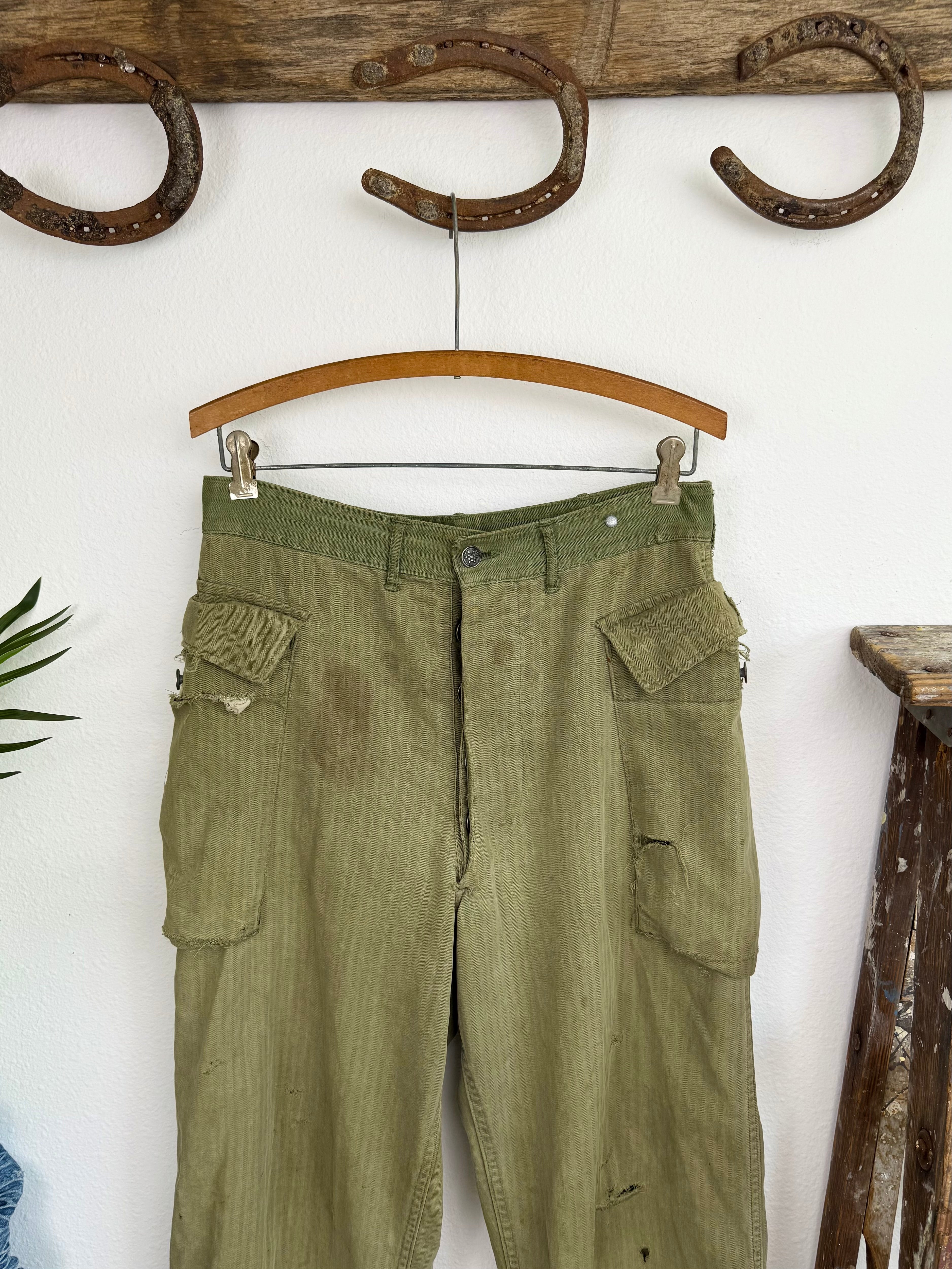 1940s WW2 13 Star Pinstripe Cargo Pants (31)
