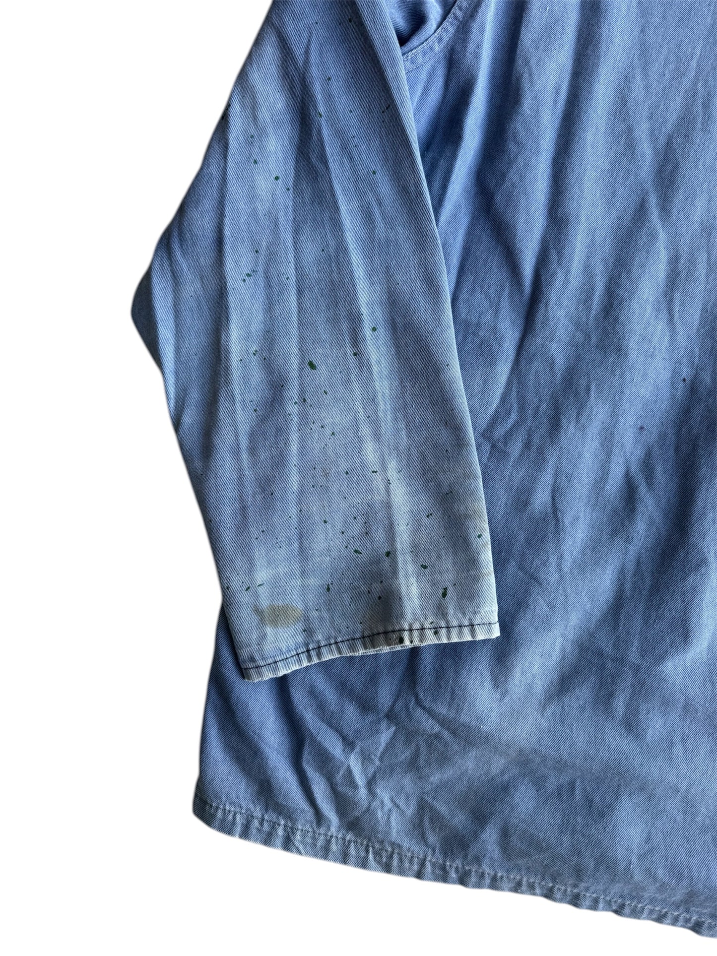 1940s Sun Faded Splatter Painted French Chore Jacket (M/L)