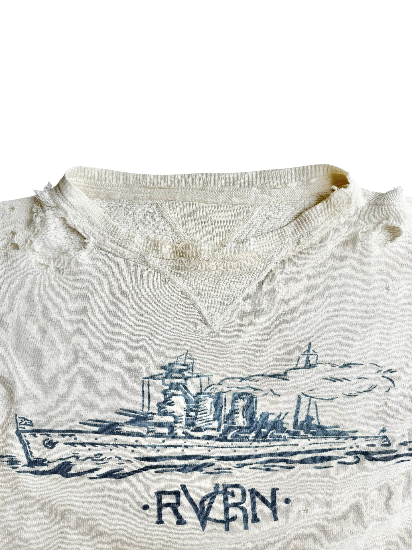 1940s WW2 Stenciled Double V Sweatshirt (S/M)
