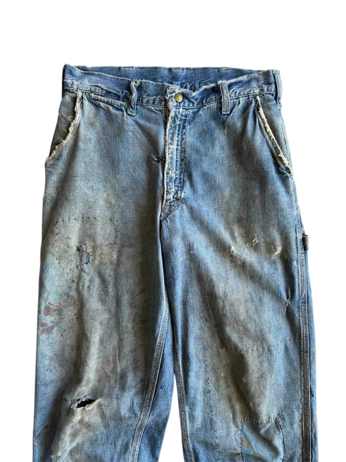 1950s Oshkosh Distressed ‘Mud’ Carpenter Jeans (30)
