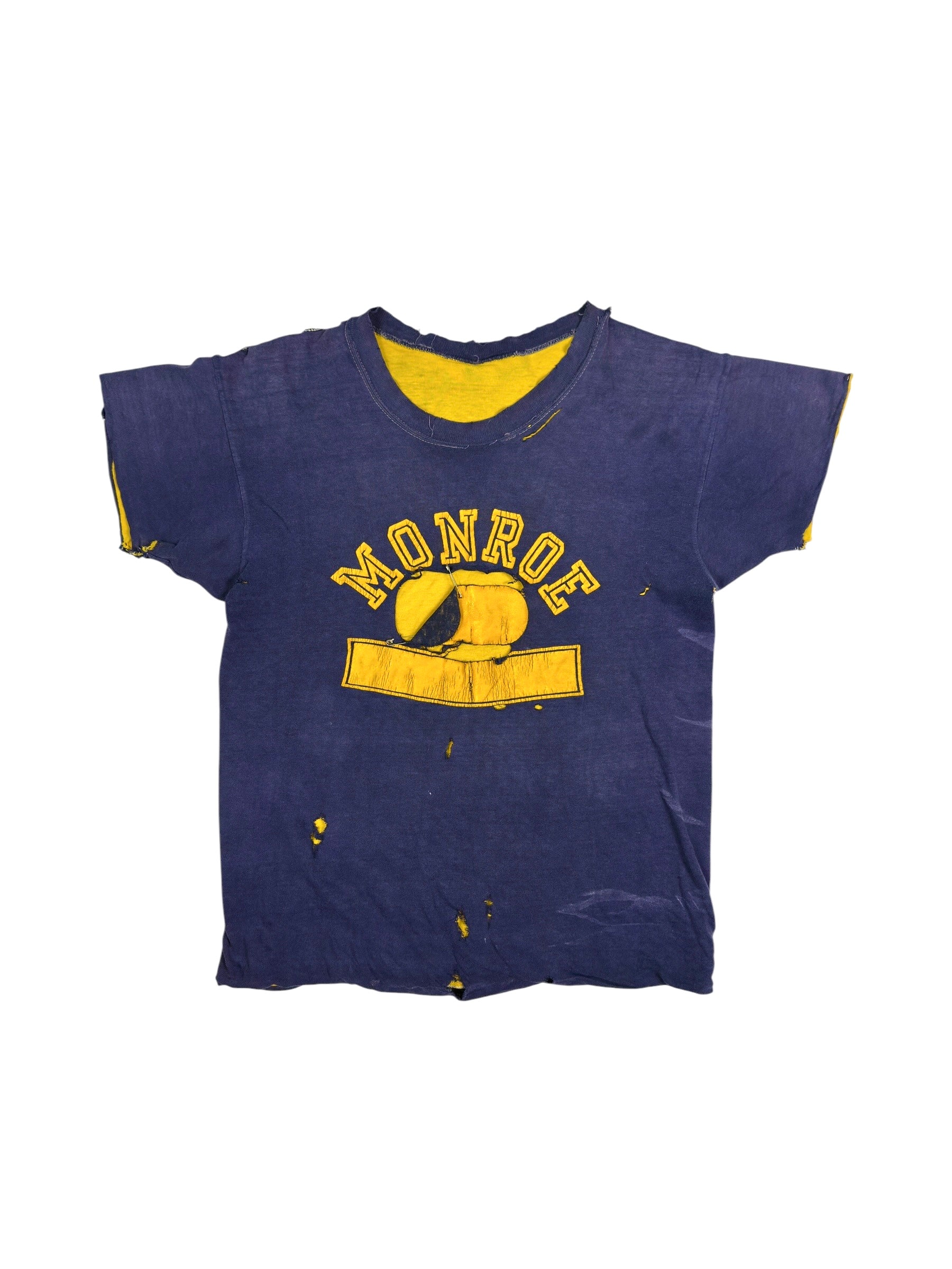 1950s ‘Monroe’ Sun Faded and Distressed Double Face Tee (S/M)
