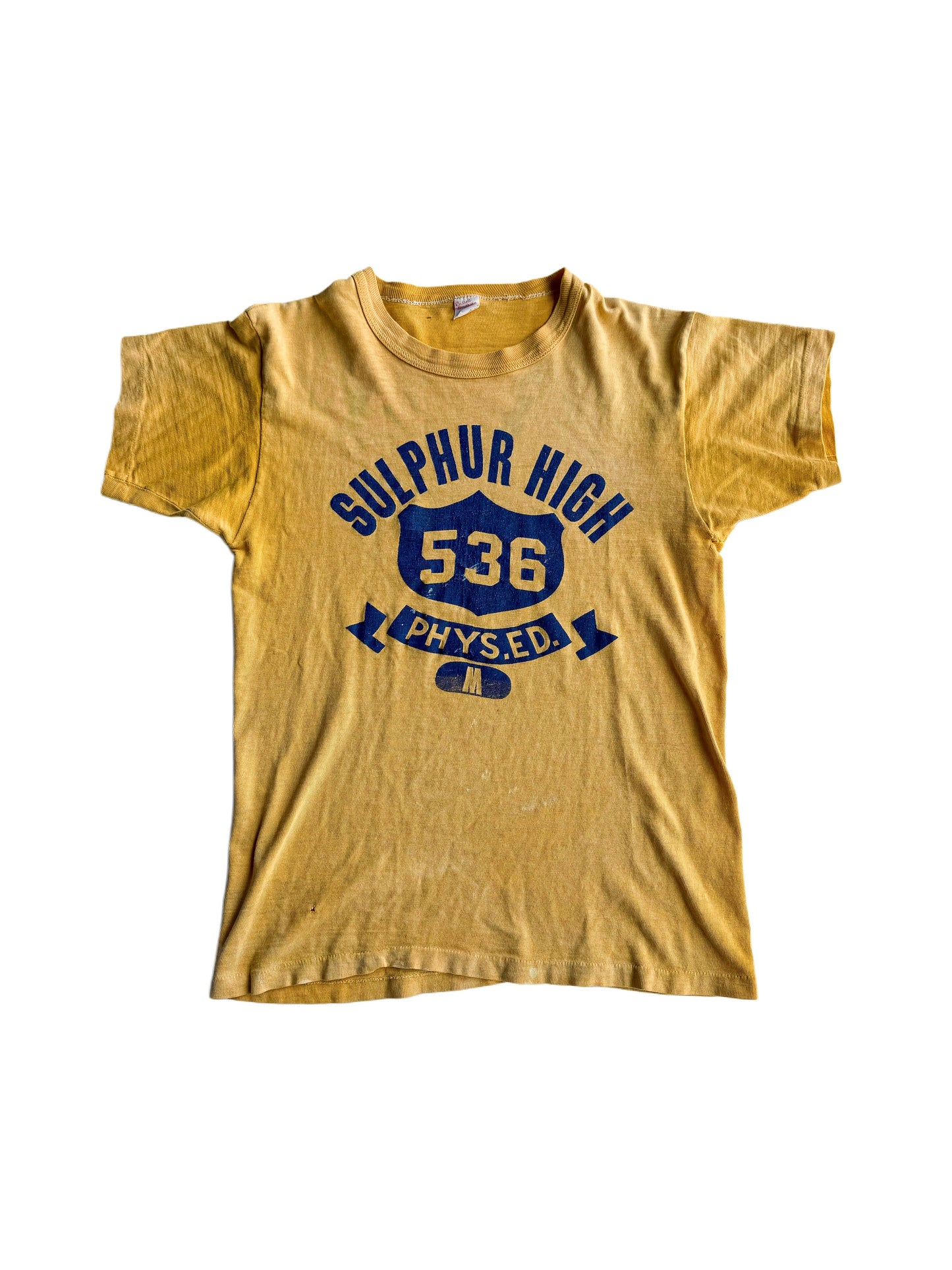 1950s ‘Sulphur High’ Sun Faded Phys Ed Tee (S/M)