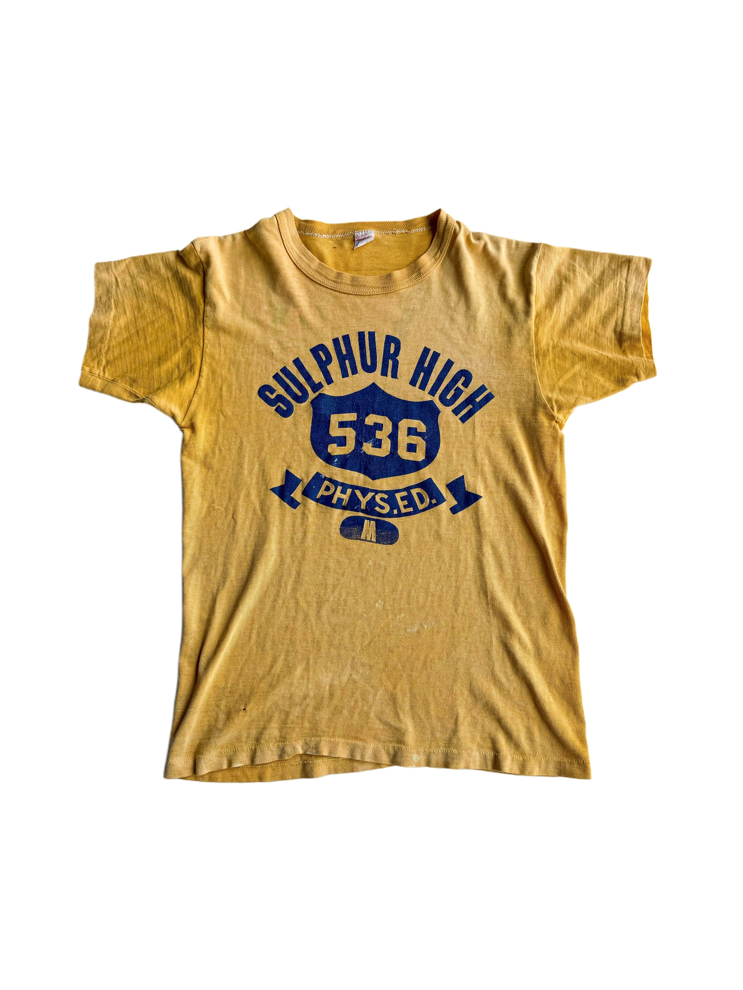 1950s ‘Sulphur High’ Sun Faded Phys Ed Tee (S/M)
