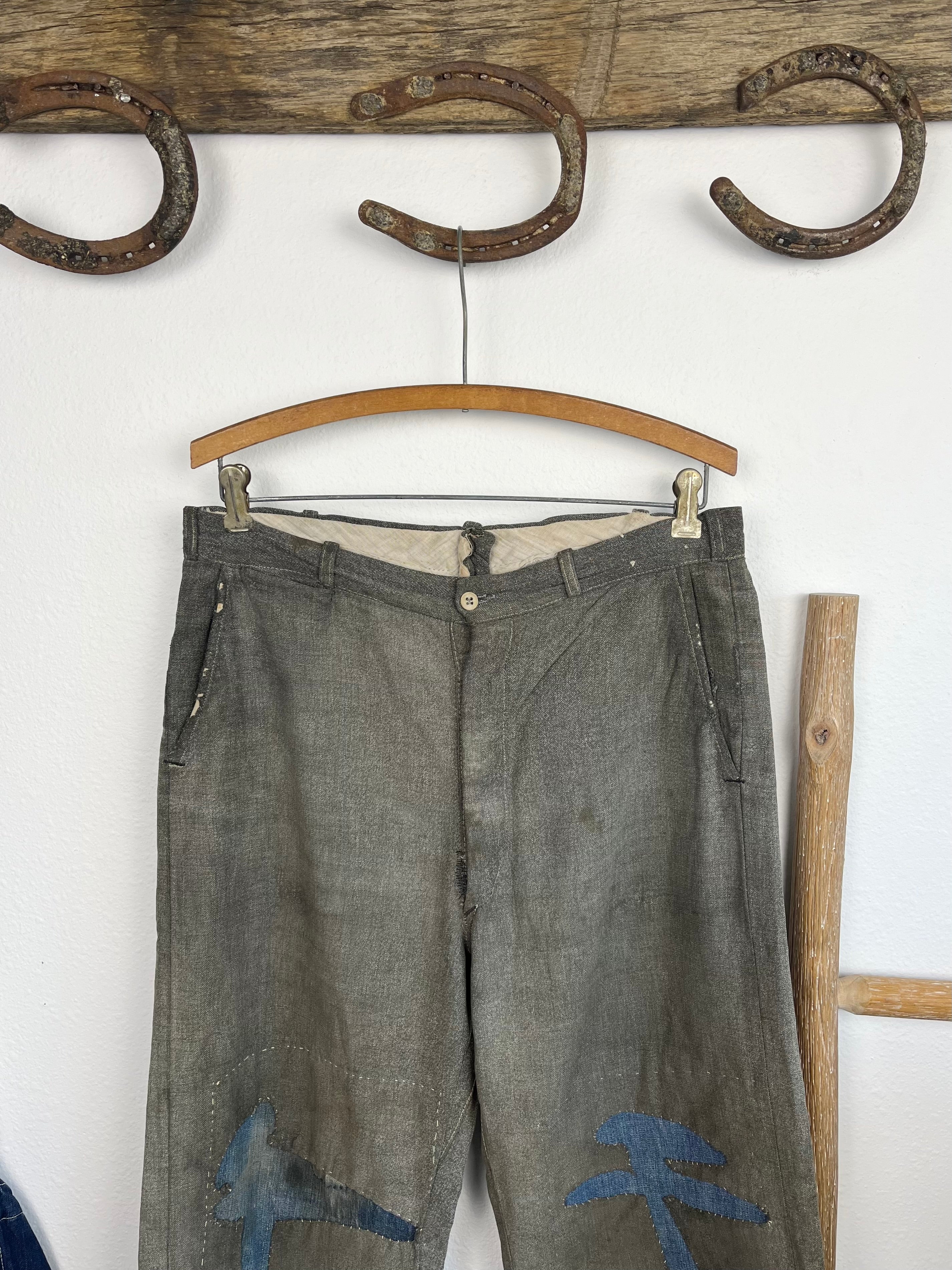1940’s Pee-Dee Salt & Pepper Repaired Pants (32)