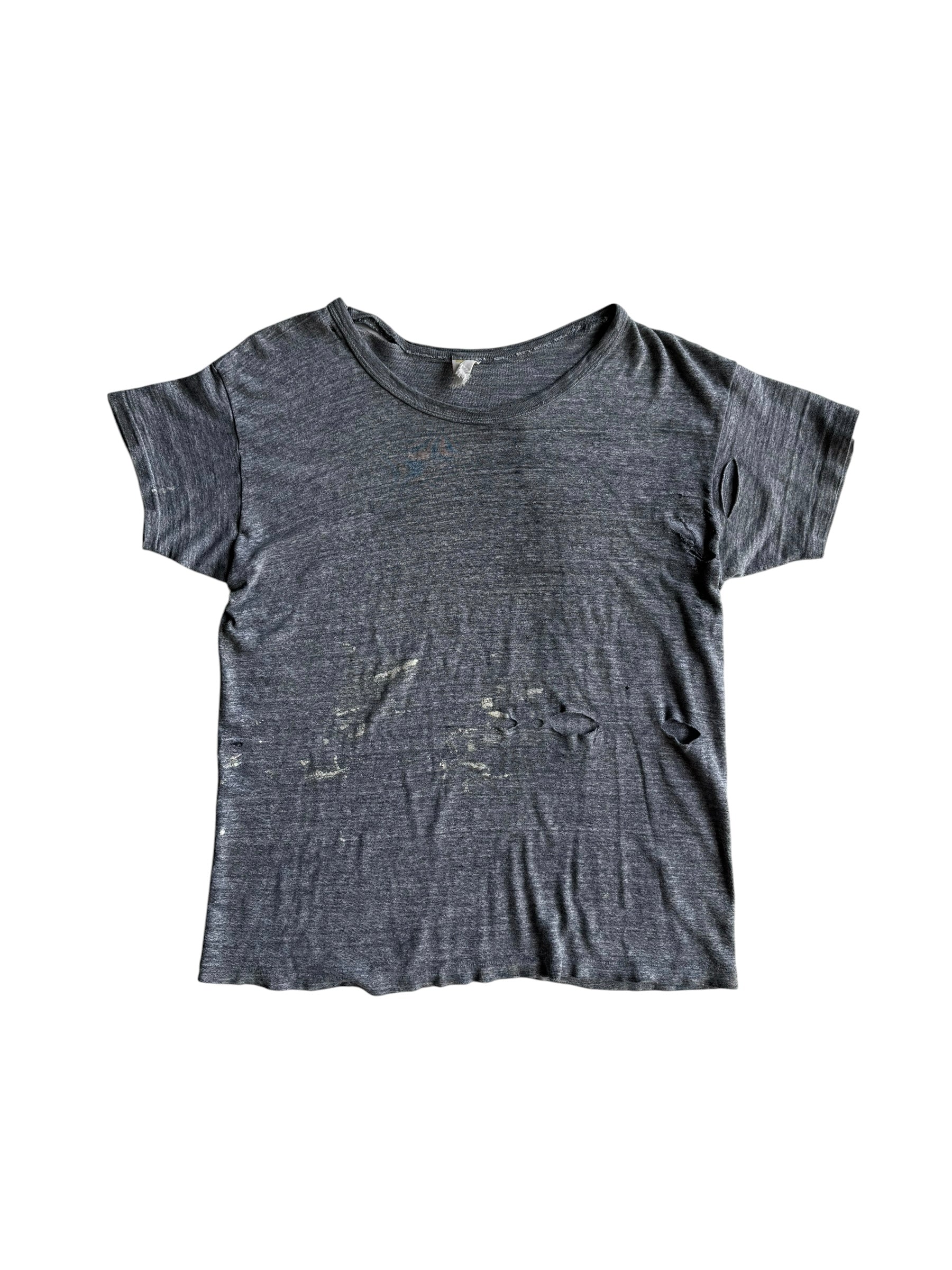 1960s Distressed Essential Heather Grey Tee (S/M)