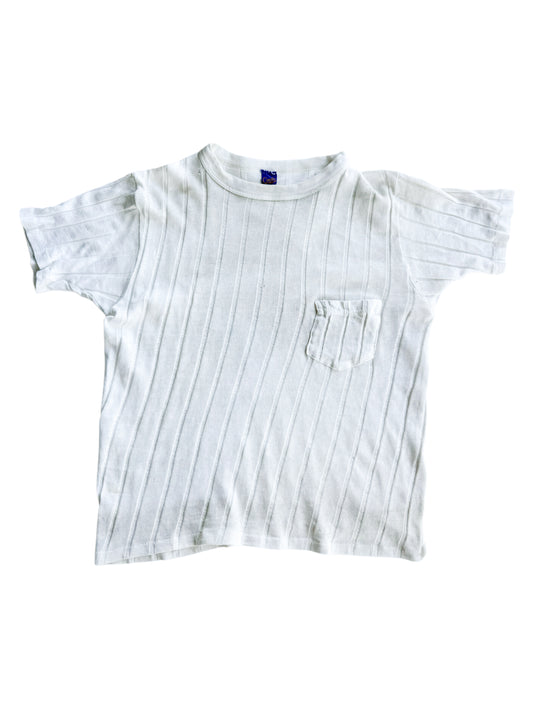 1940s Oneita Ribbed White Pocket Tee (S/M)