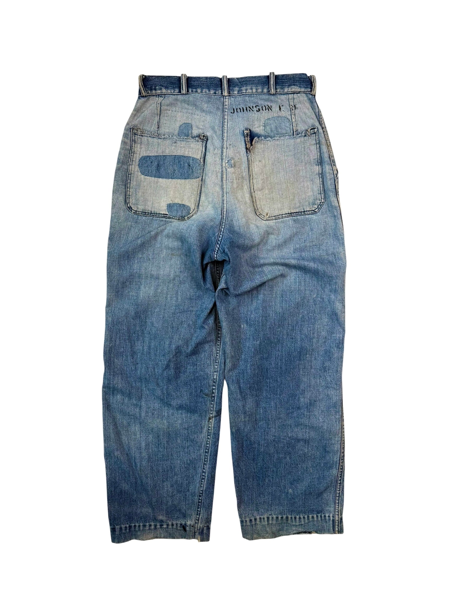 1940s WW2 Era US Navy Denim Dungarees (30)