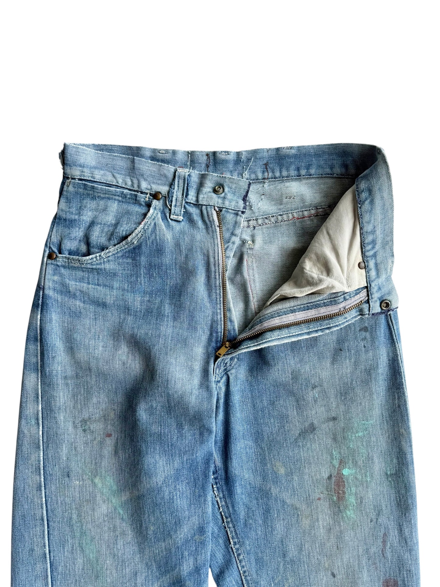 1950s Selvedge Circle Ranch Splatter Paint Jeans (28)