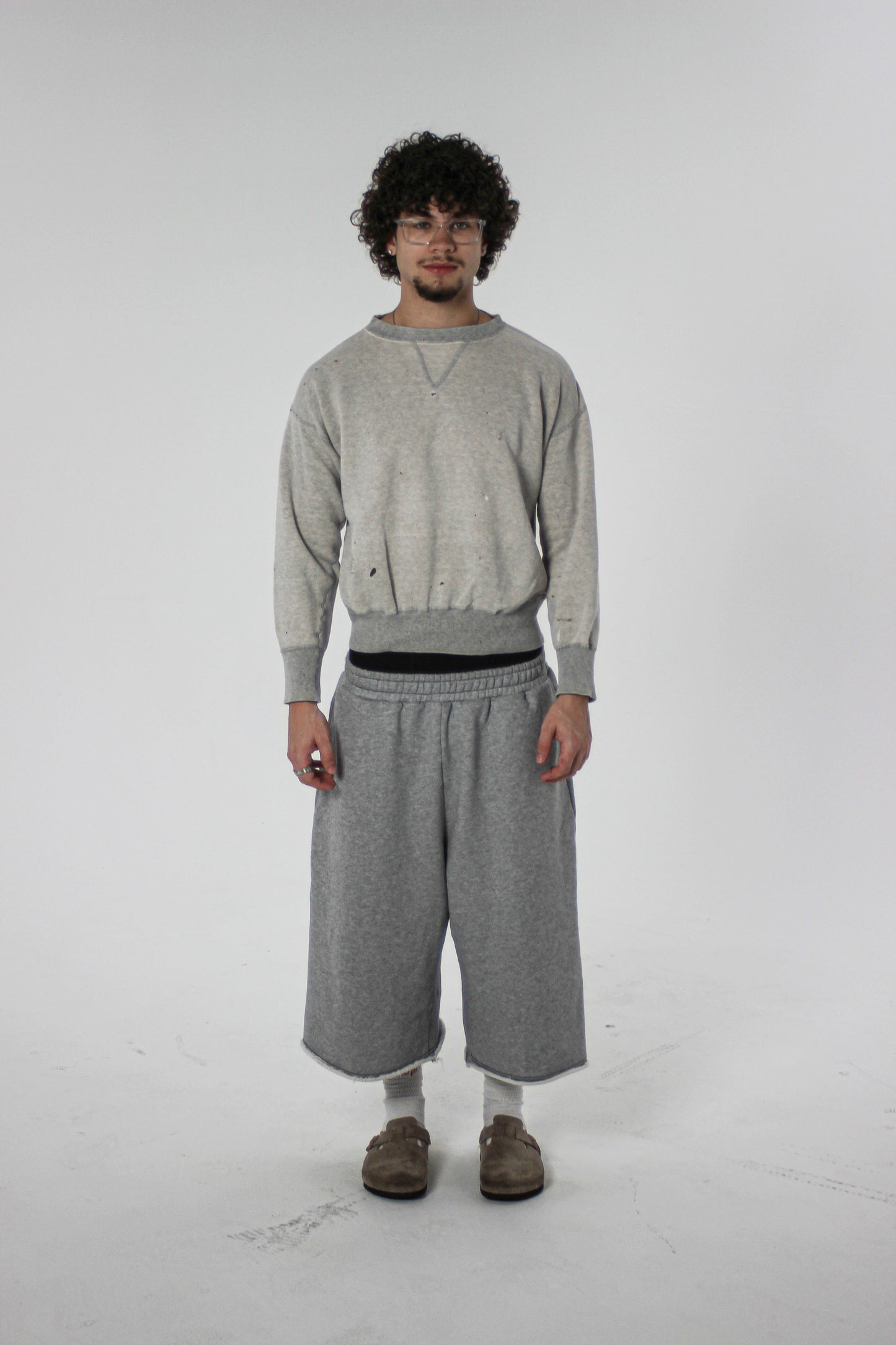 1950s Two Tone Splatter Paint Single V Sweatshirt