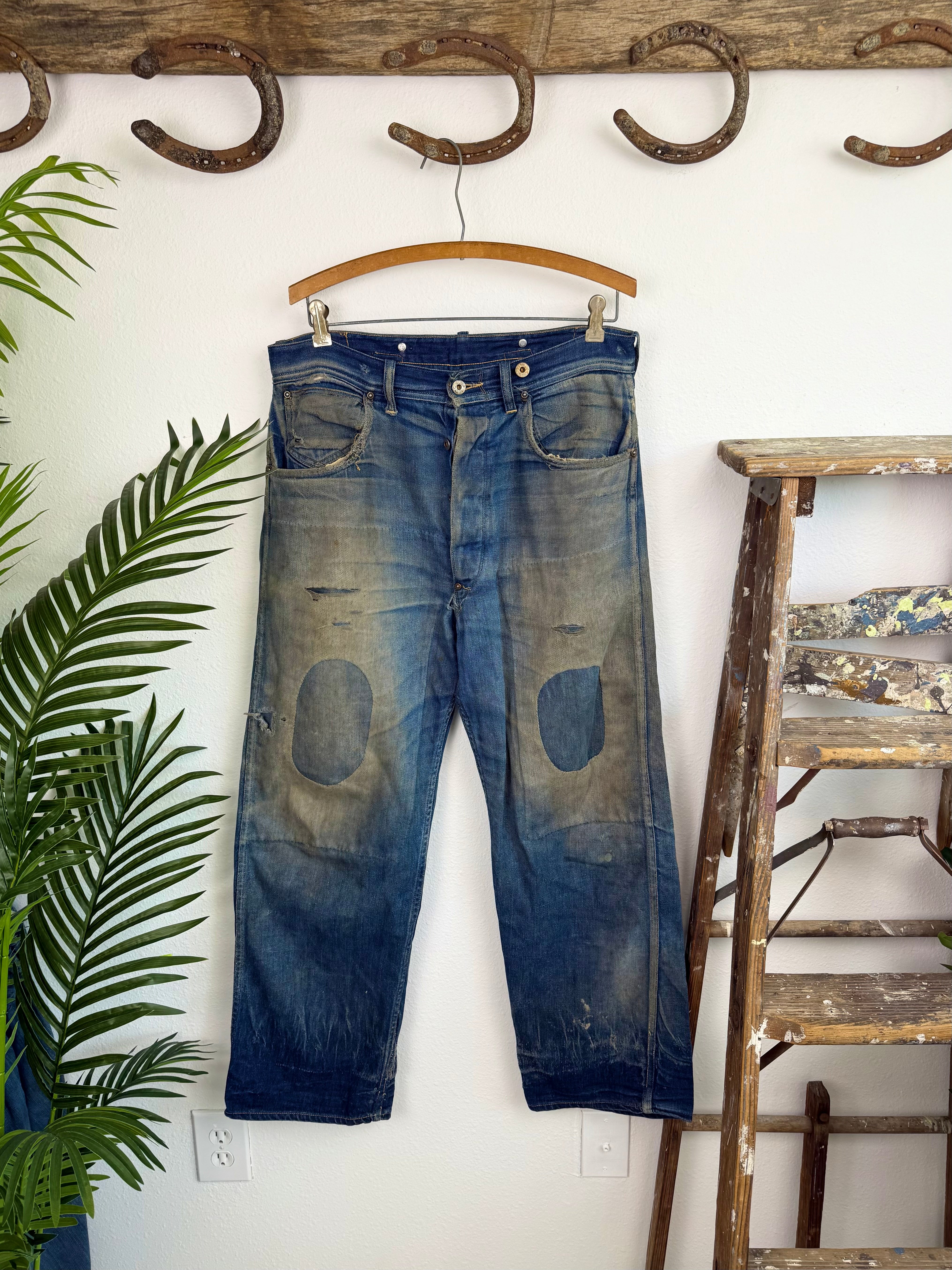 1934 Model Lee Cowboy Worn Buckle Back Jeans (35)