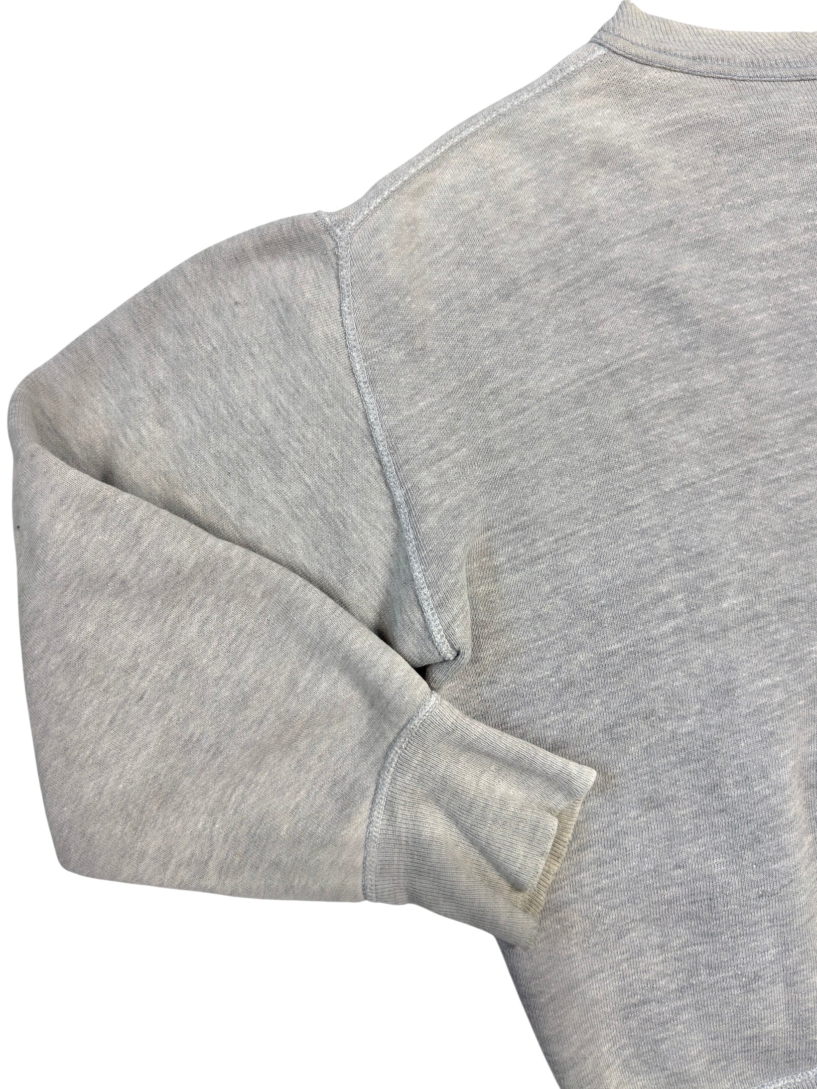 1950s Essential Heather Grey Single V Sweatshirt (S/M)