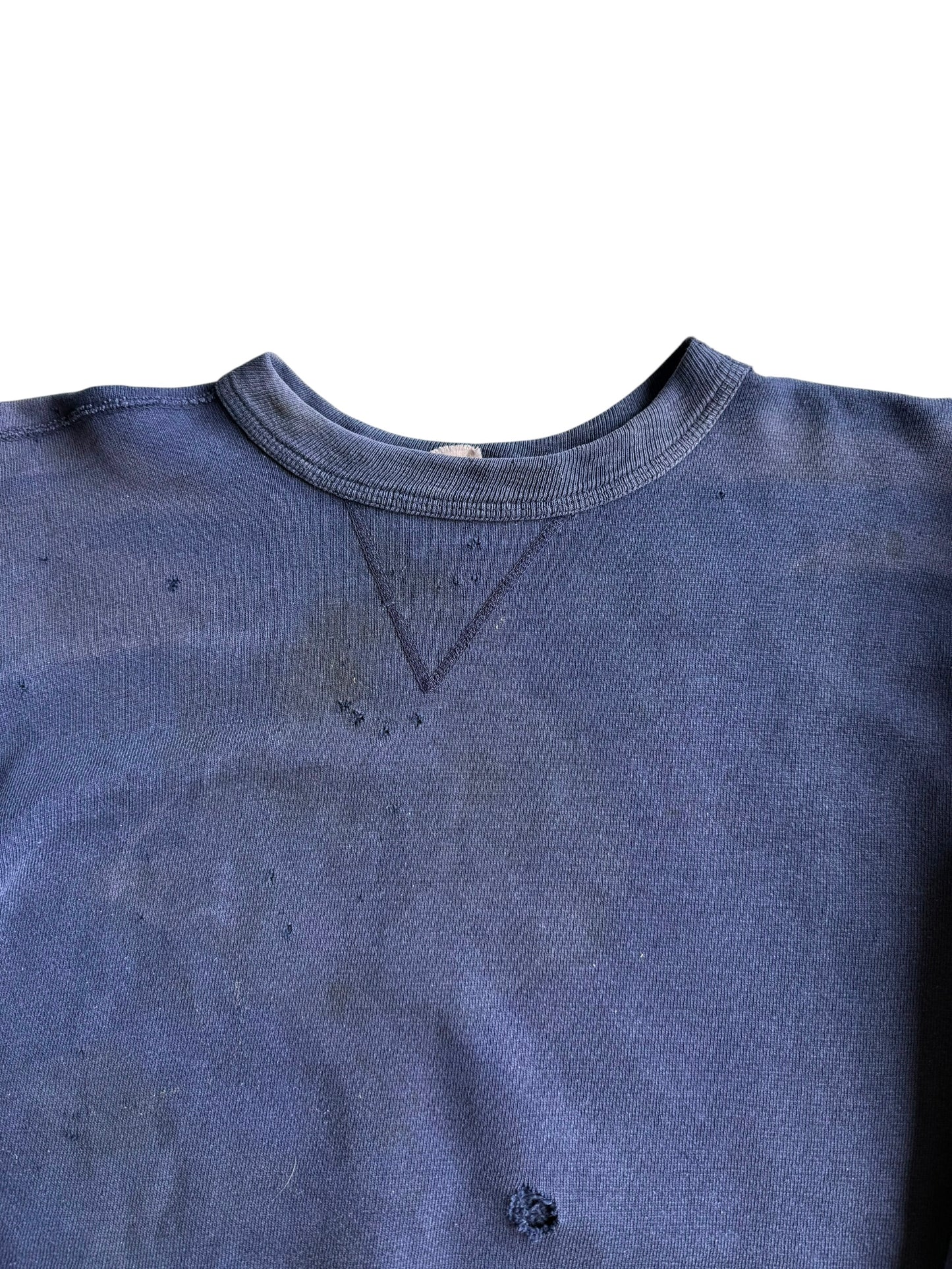1950s Sun Faded and Distressed Single V Sweatshirt (S/M)