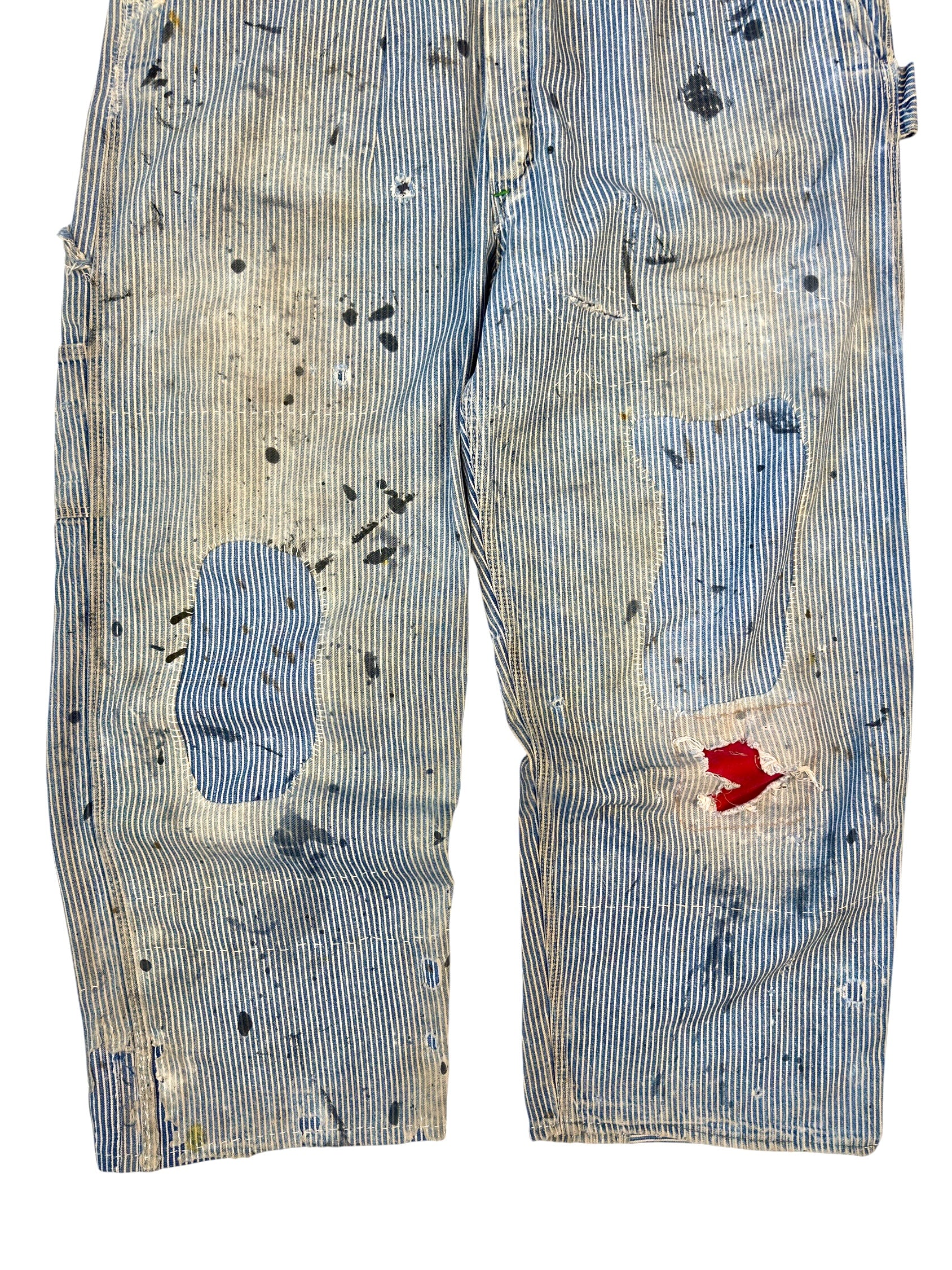 1940s Pioneer Distressed and Repaired Pinstripe Carpenters (36)